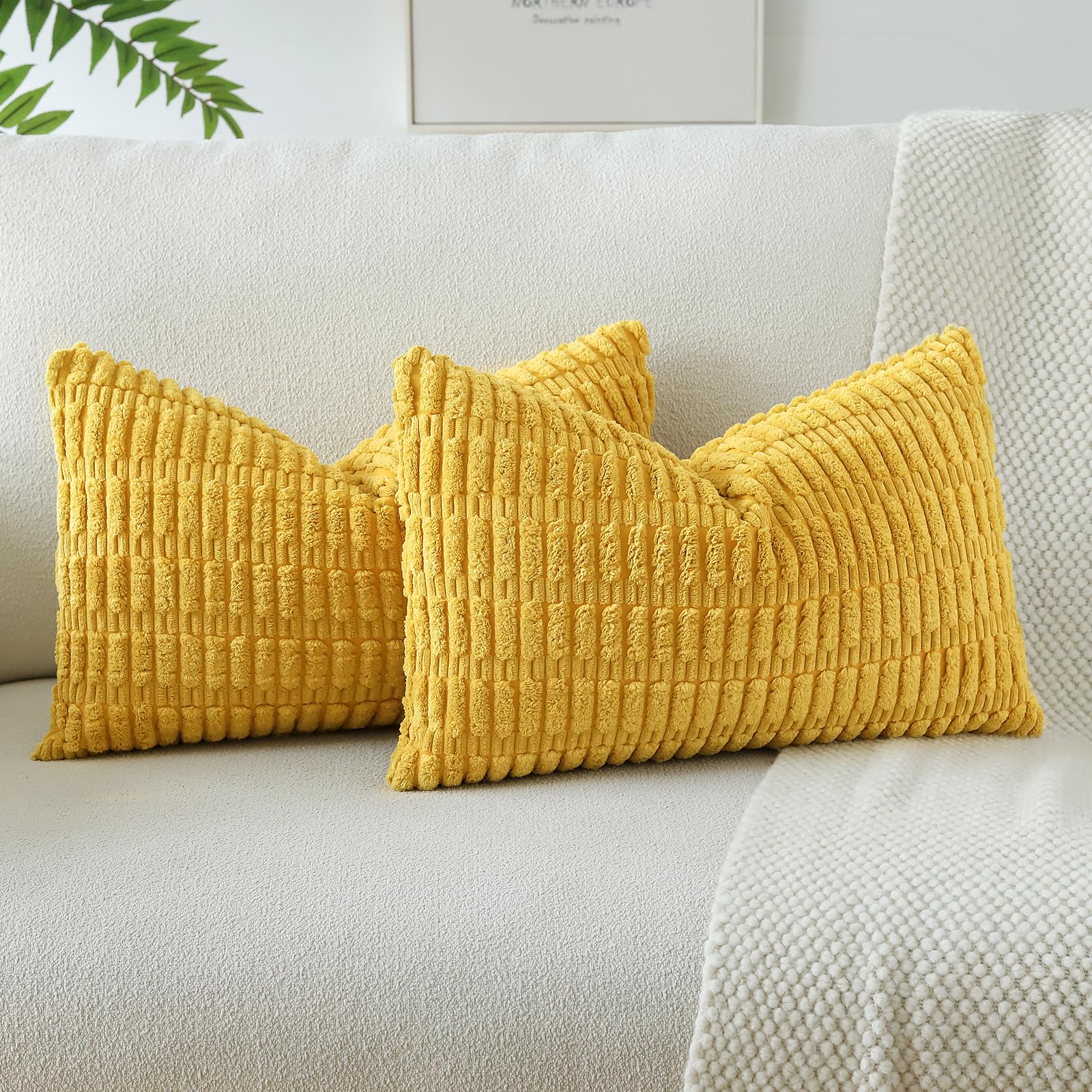Housses de coussin lombaire en velours côtelé pour une décoration raffinée