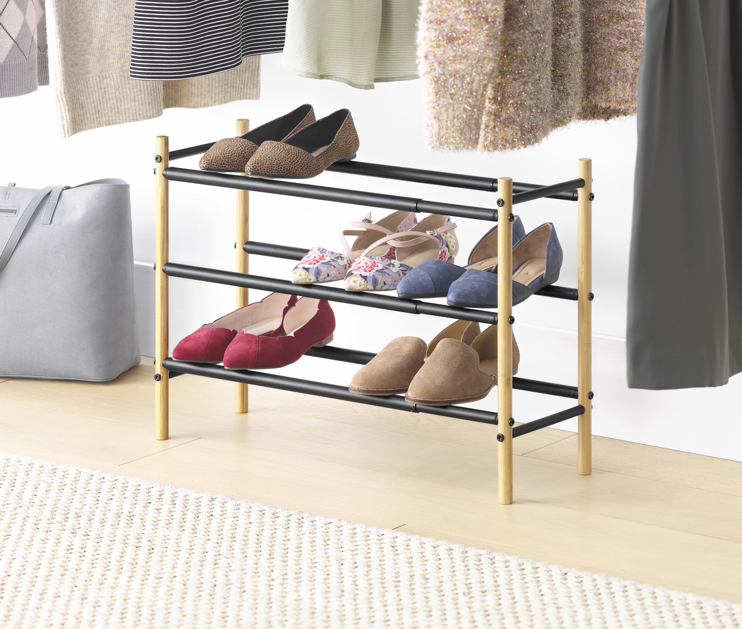 Amazon.com: Whitmor 3-Tier Expandable Shoe Rack - Store up to 12