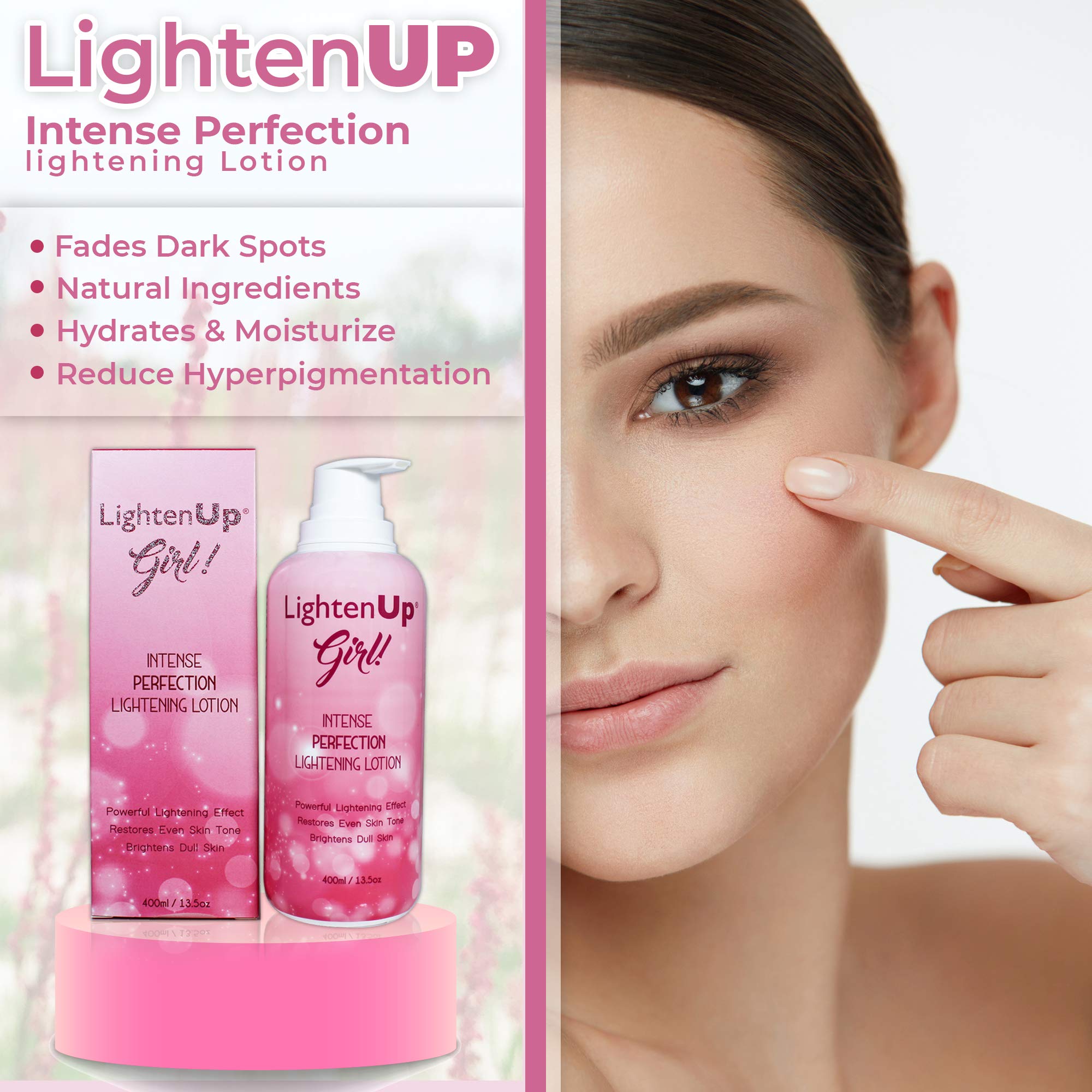 LightenUp Girl! Skin Lightening Lotion 13.5 Fl oz / 400ml Uneven