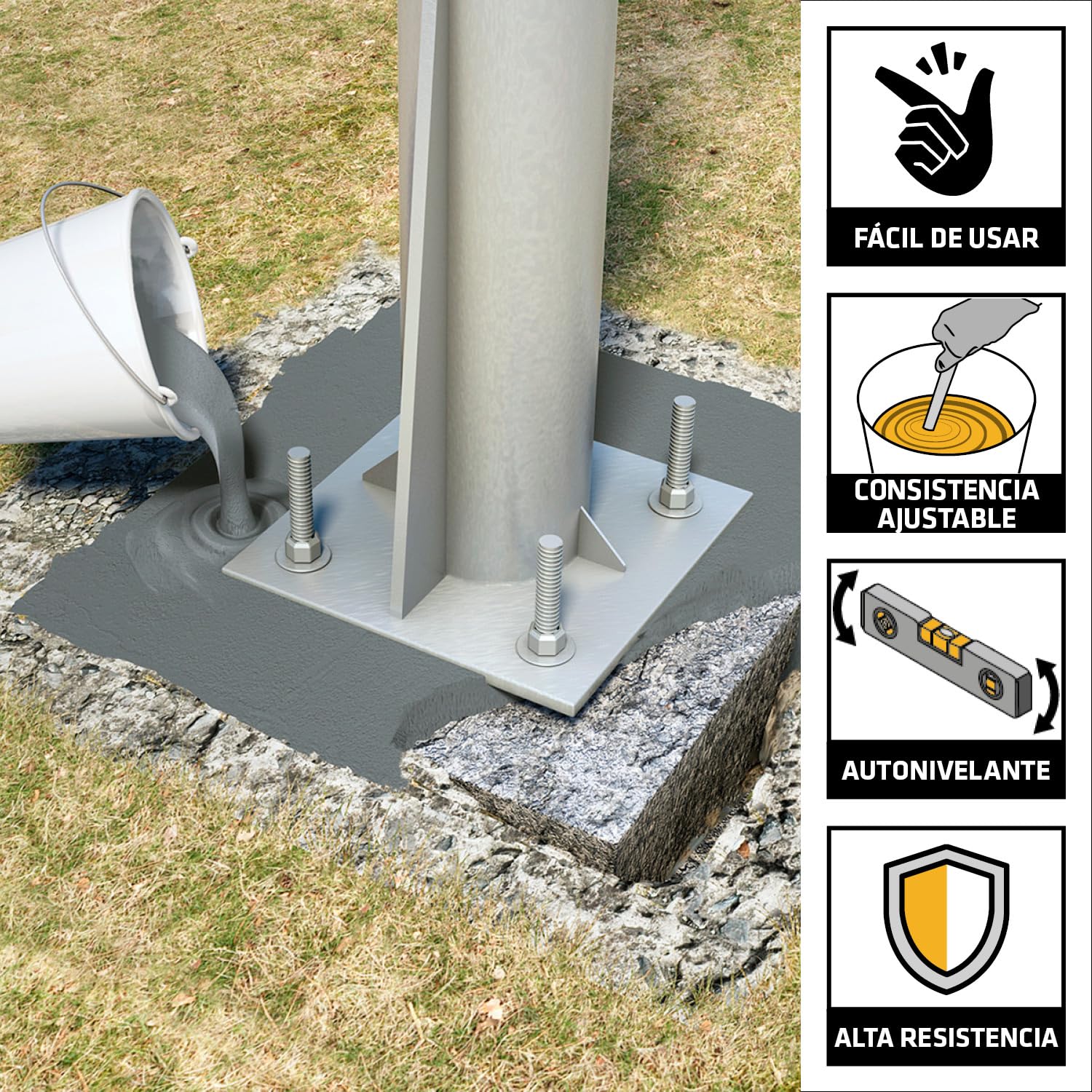 SIKA - Mortero de alta resistencia - SikaGrout 340+ - Mortero de anclaje, relleno de cavidades, reparación de hormigón, base de maquinaria, autonivelante, baja huella de carbono - 25 kg