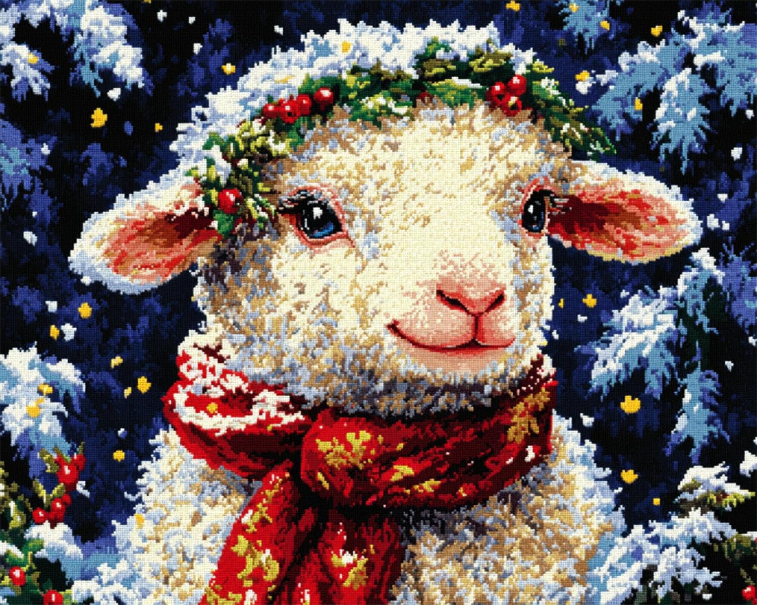 Henypt DIY Latch Hook Rug Kit Cartoon Sheep 80x160cm