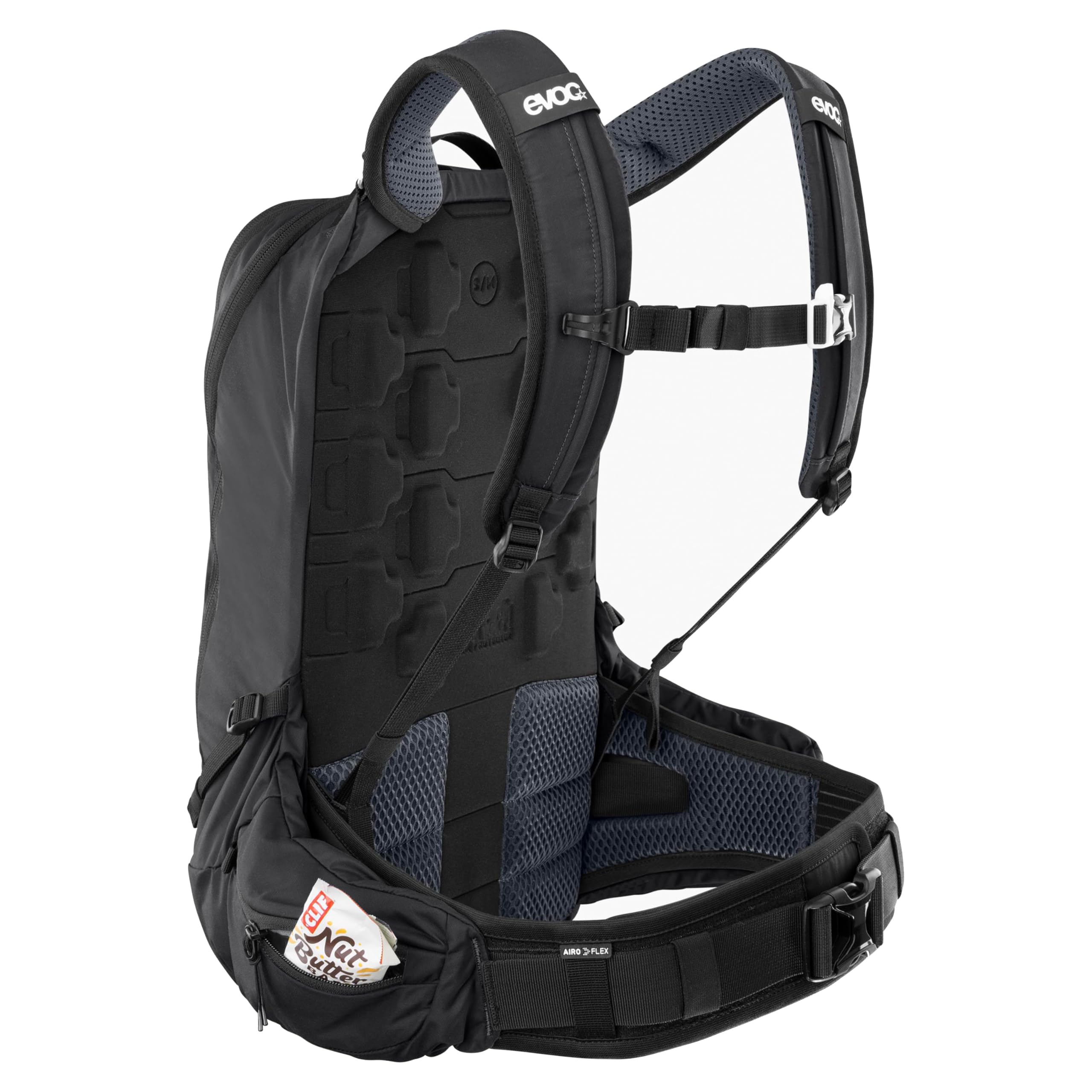 EVOC TRAIL PRO BLACKLINE 16 Sac à dos de protection (sac à dos léger avec protection dorsale, compartiment pour poche à eau inclus, ajustement optimal, L/XL), Noir