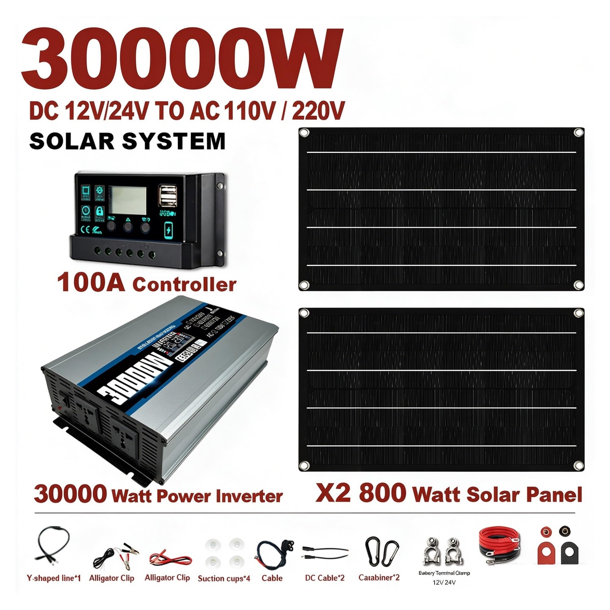 Kit Solare Da 1600W Con Inverter Di Picco Da 30000W