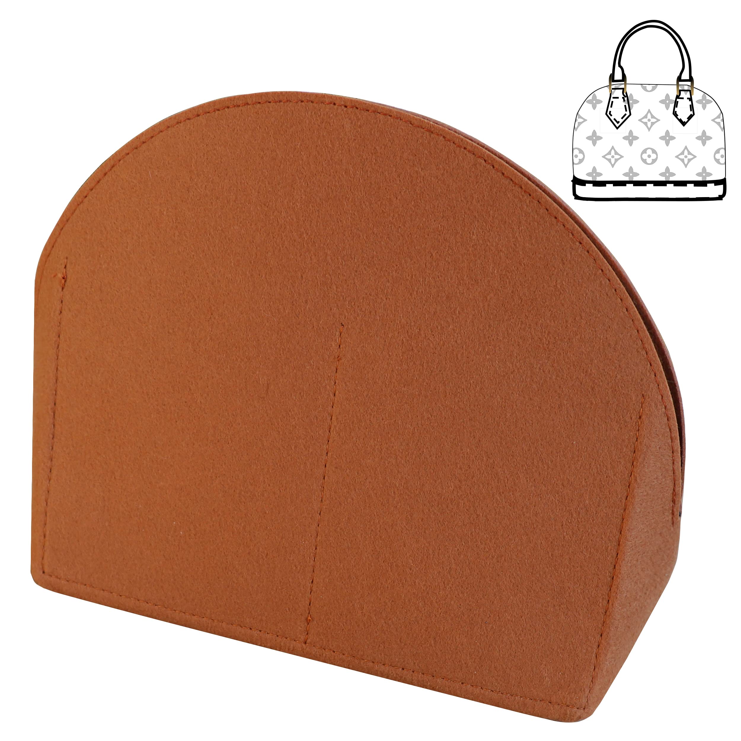 MISIXILEFelt Purse Alma BB PM Organizer Insert Shell Tote Organizer for Women Fits Alma BB PM Insert(BB,Brown)