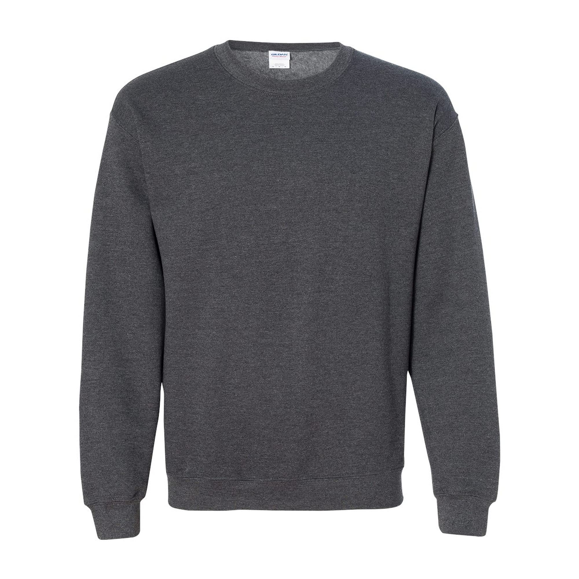 GILDAN Men's 50/50 Adult Crewneck Sweatshirt, Grey (Dark Heather), L UK