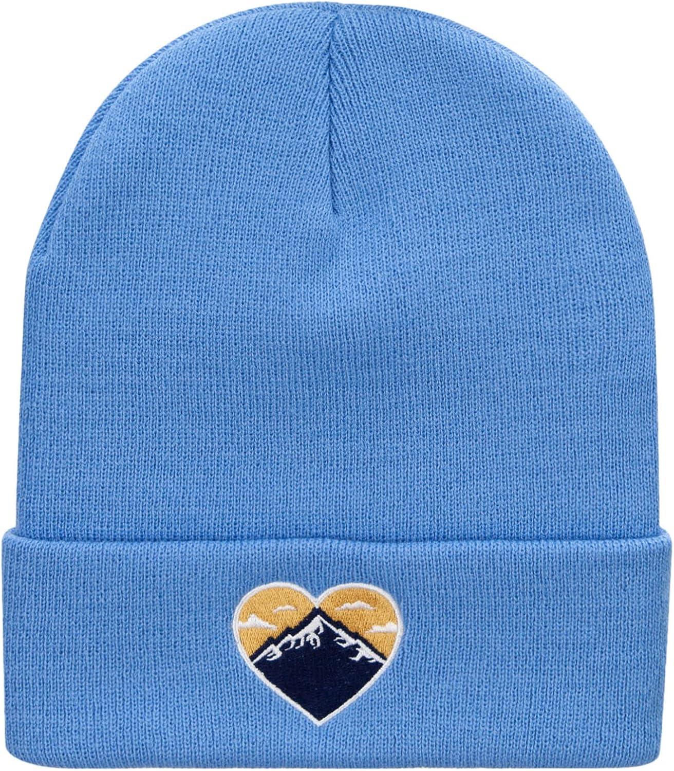 e4Hats.com Mountain Heart Embroidered 12 Inch Long Knitted Beanie