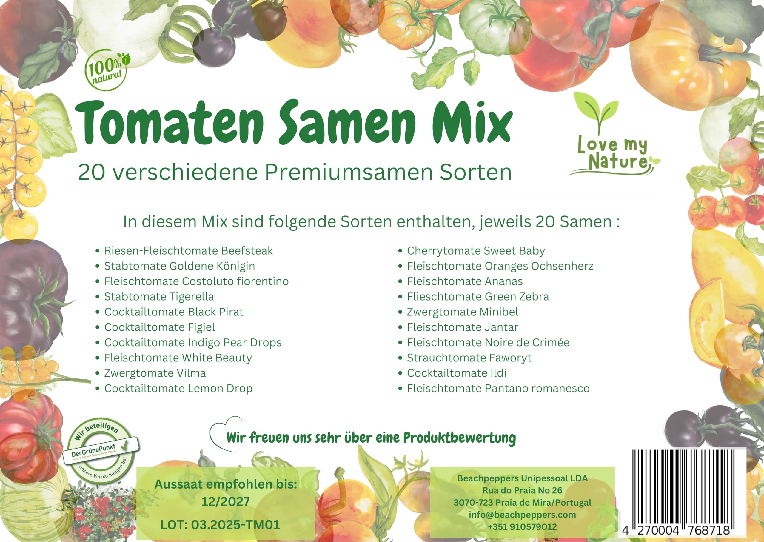 Tomaten Samen Set  20 Sorten Tomatensamen alte Sorten fr Garten, Balkon &  Gewchshaus | Love my Nature Saatgut fr aromatische Tomatenvielfalt  ...