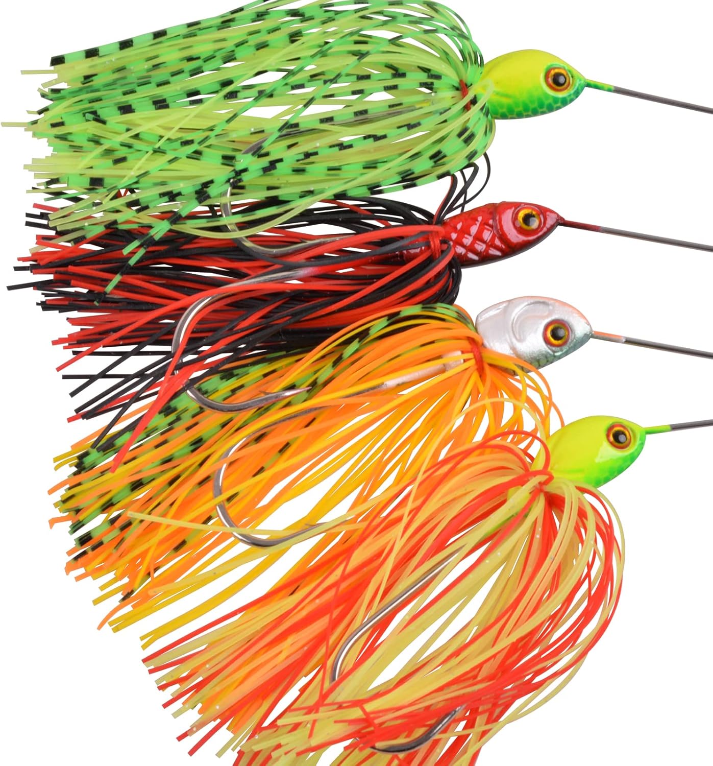 Fishing Lures Spinnerbait, Bass Fishing Lure Spinner Baits Kit Hard Metal Multicolor Buzzbait Spinnerbait Jigs for Bass Pike Trout Salmon