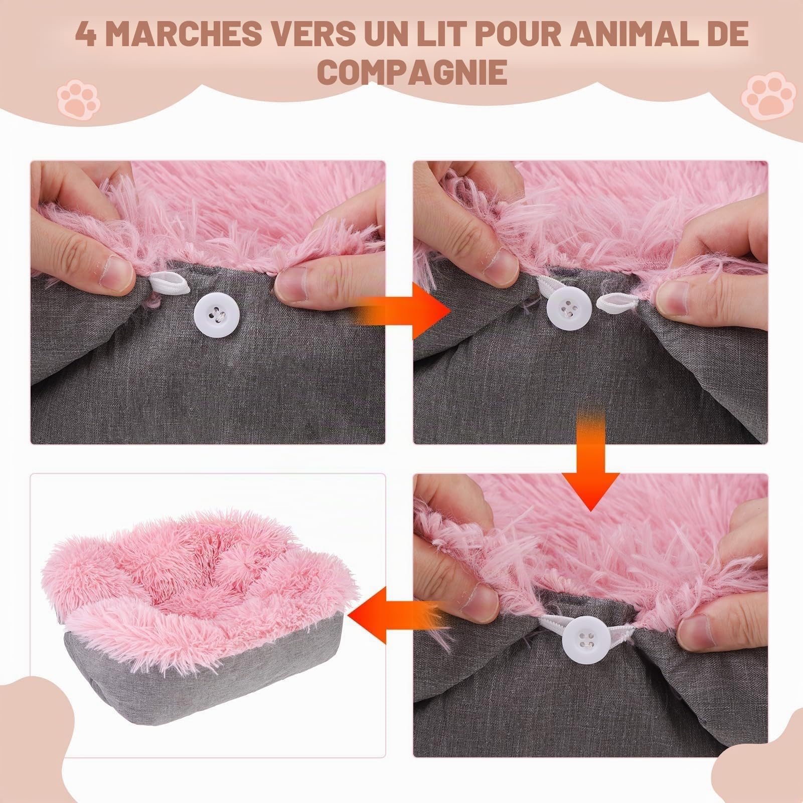 SCENEREAL Lit auto-chauffant pour chat et petit chien, 2 en 1 en peluche douce et lavable pour intérieur et extérieur, marron, 71,1 x 61 cm