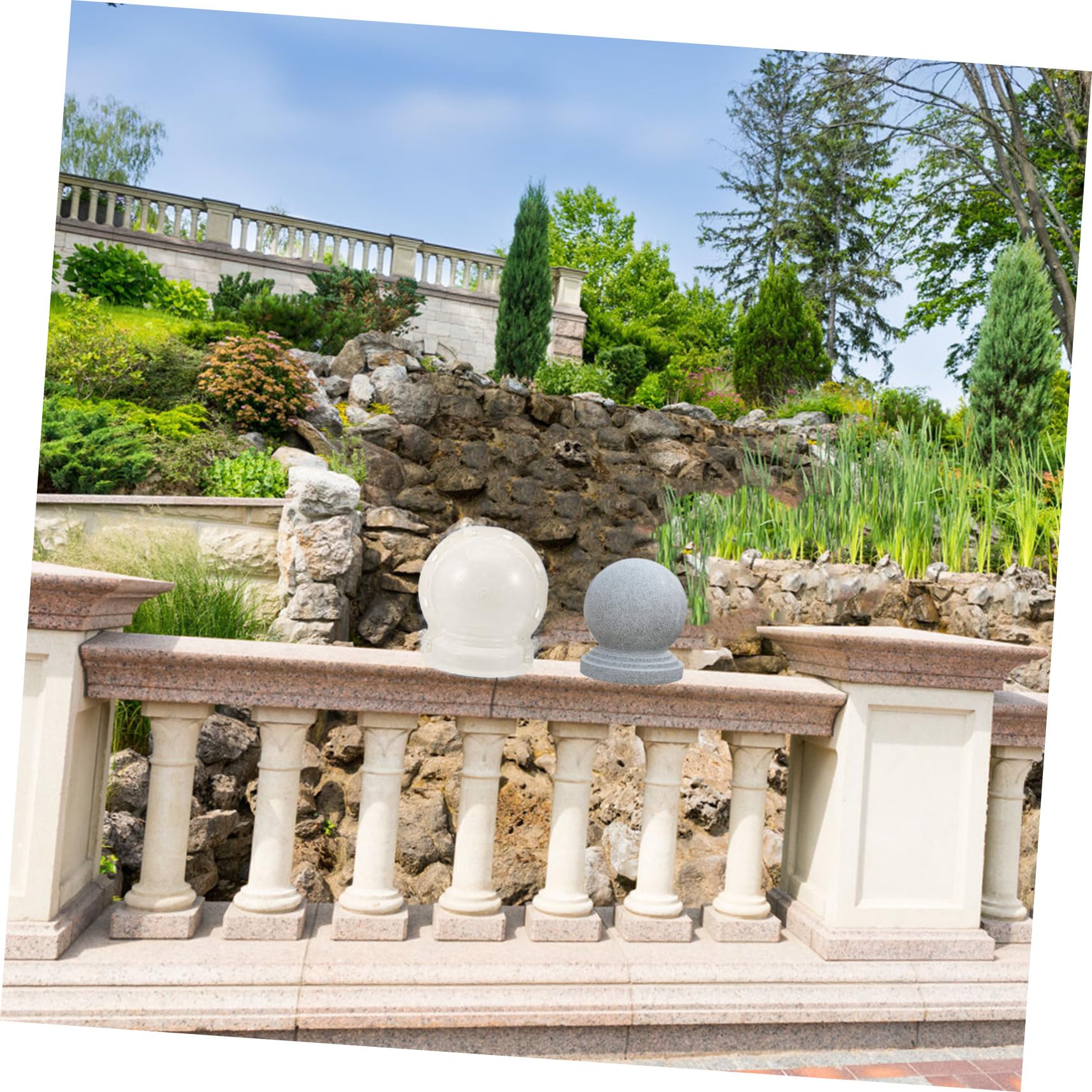 SOIMISS Leichte und Tragbare Kunststoff Betonform in Kugelform für Gartendekoration und Zaunsäulen für Gartenliebhaber und Parks