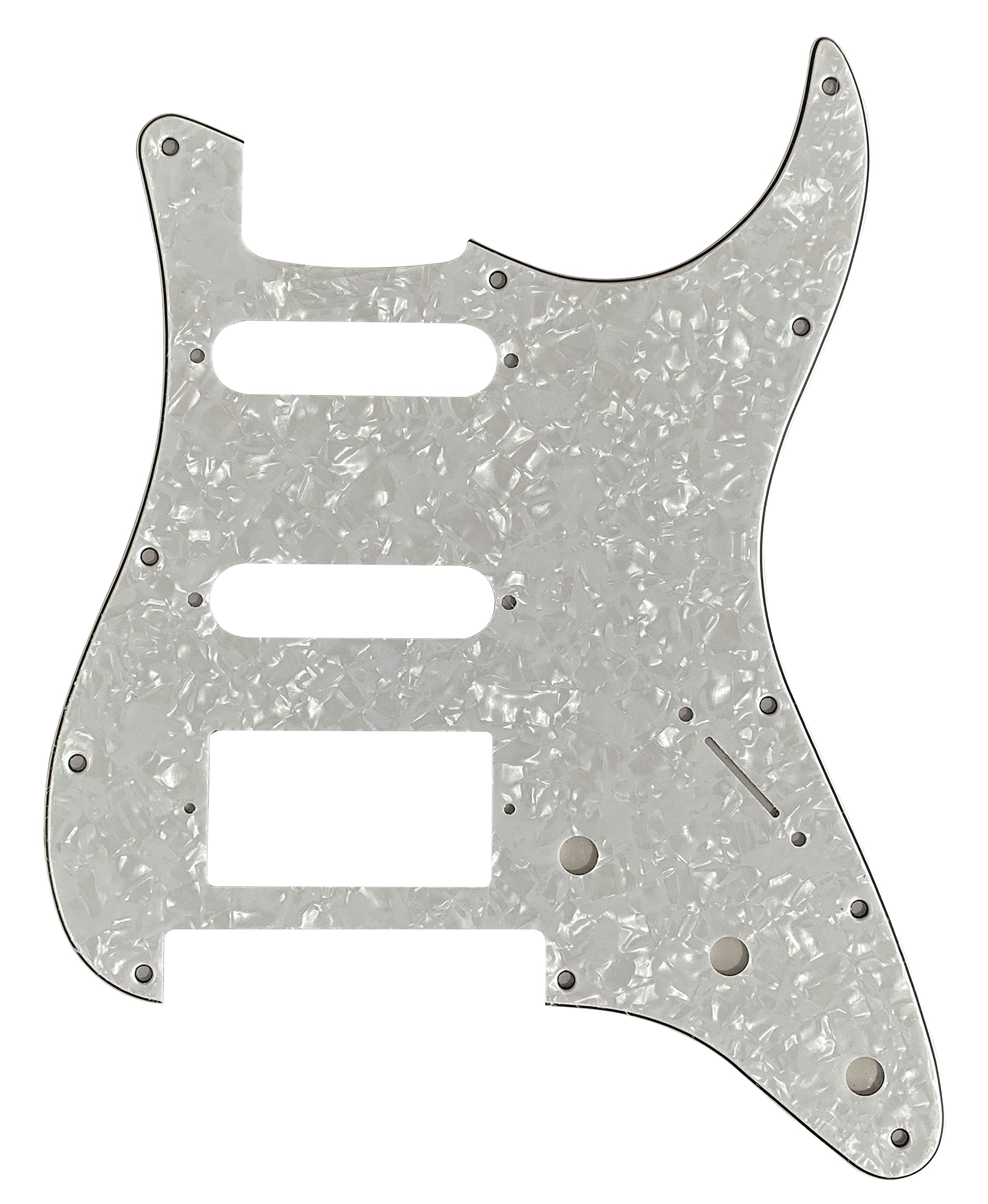 Electric Guitar Pickguard for Strat Floyd Rose Tremolo HSS Humbucker Style (4 Ply White Pearl)