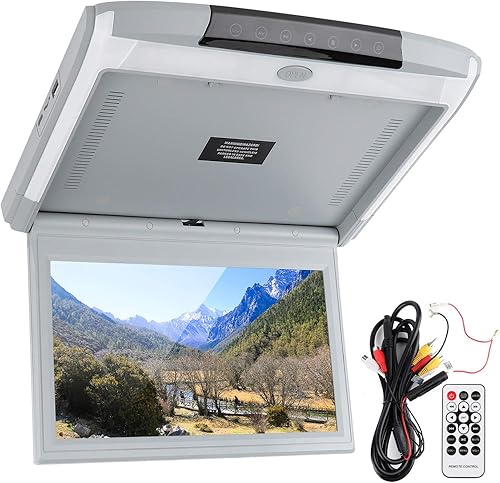 SNOQ Reproductor aéreo de coche, 11.6 pulgadas 1080P FHD Video Montaje en techo Monitor compatible con USBTFHDMIFM, pantalla ancha 169 para coche