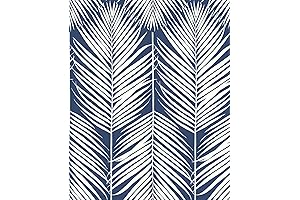 A Coastal Masterpiece: Palm Silhouette Peel and Stick Wallpaper in Coastal Blue