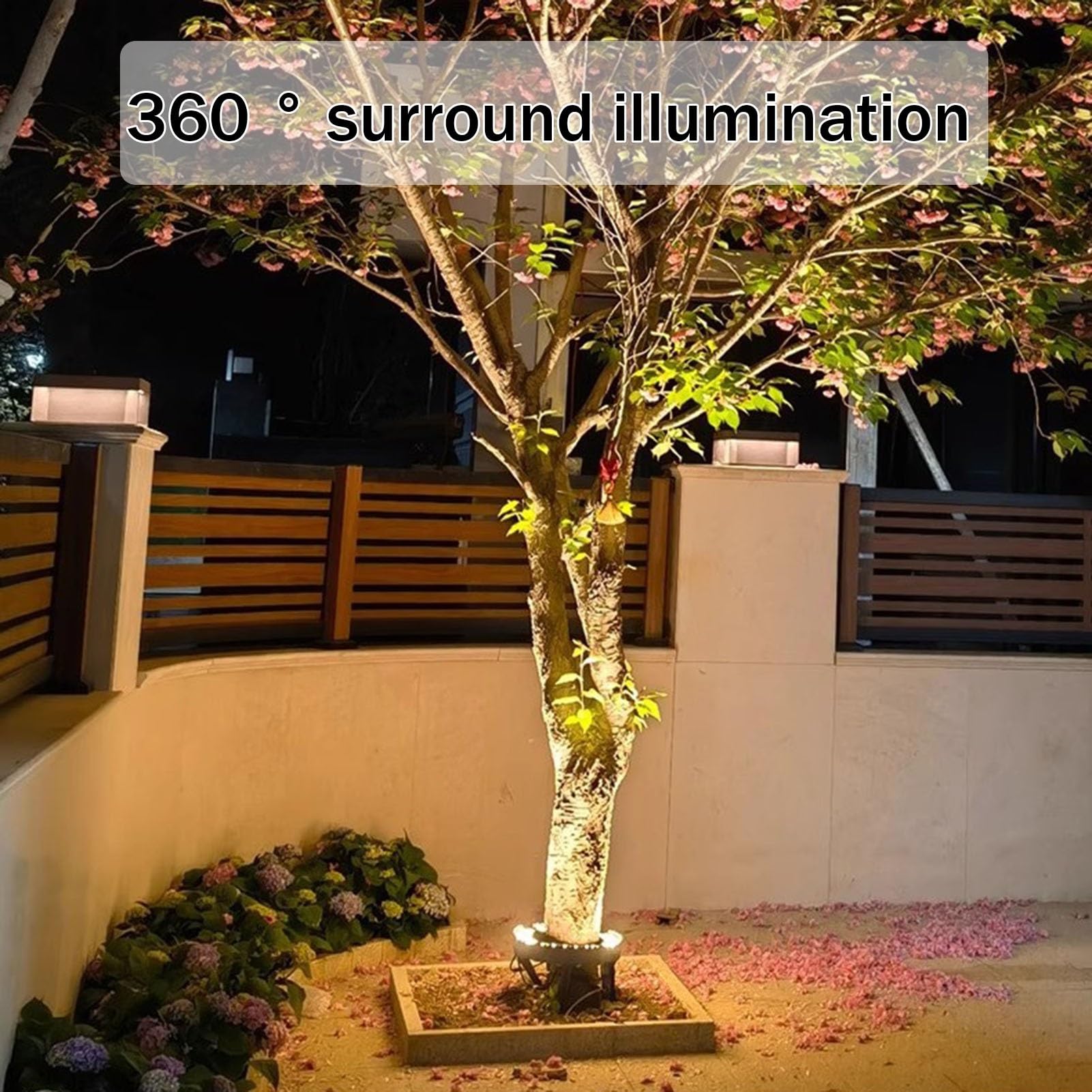 Luz LED circular para árboles de exterior DC24V, foco expandible de luz cálida para palmeras y jardines, iluminación LED tipo pilar romano(5 SETS)