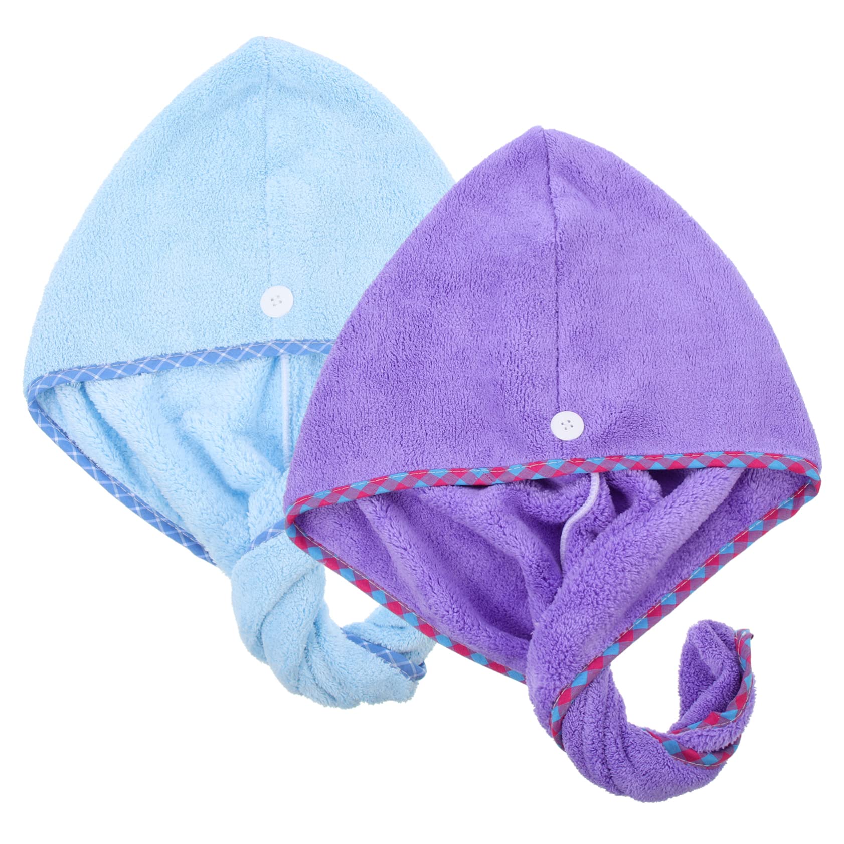 LIFKOME 2-Pack Quick-Dry Head Towels Comfortable Water Absorption Hair Wrap for Women Girls Soft Absorbent Bath Towels