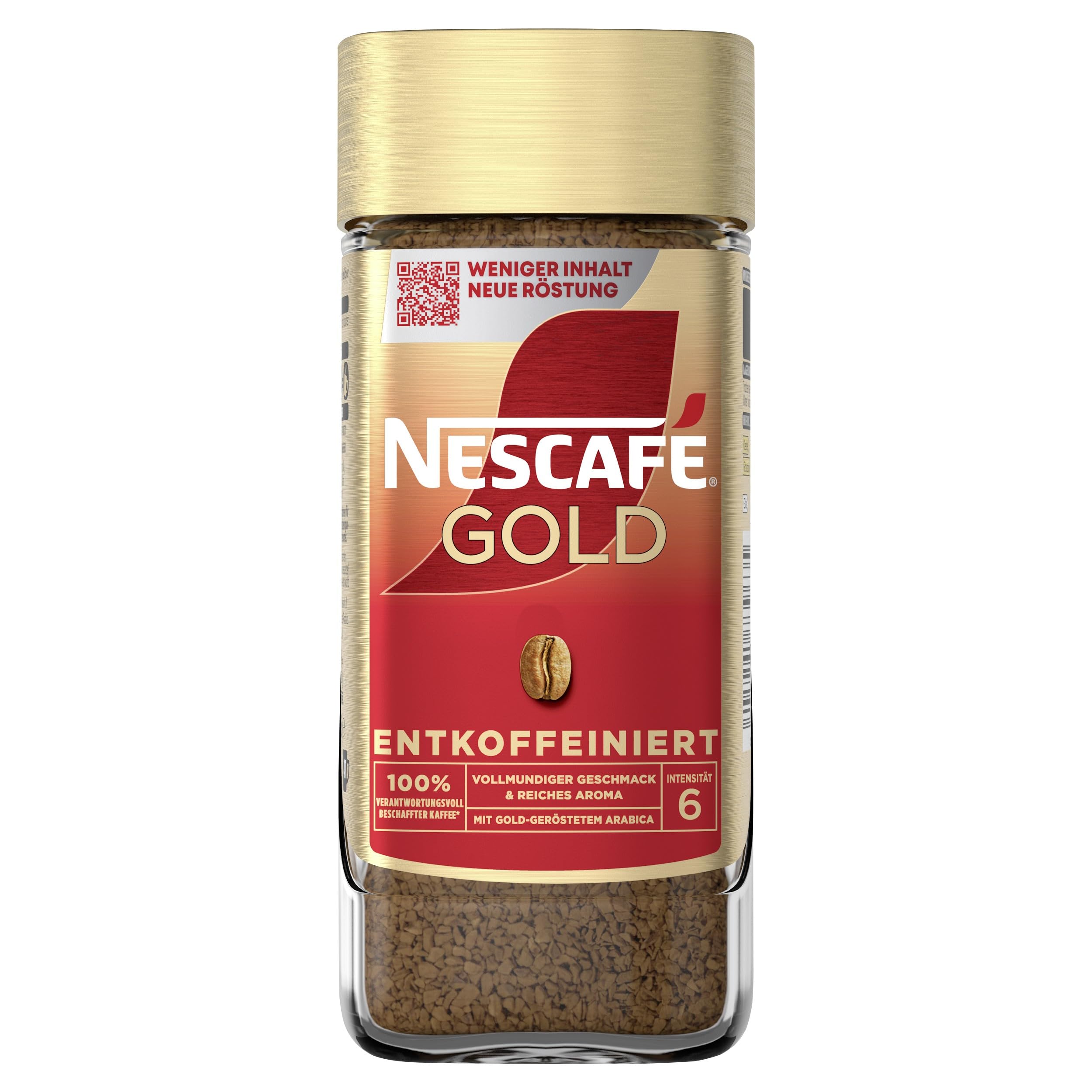NESCAFÉ GOLD Entkoffeiniert, löslicher Bohnenkaffee, koffeinfrei (6 x 95g)