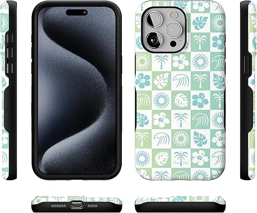 Vista 1098 de Casely Funda para iPhone 15 Pro Max Jardín Secreto Flores mixtas Funda atrevida Compatible con MagSafe y botón de acción Secret Garden
