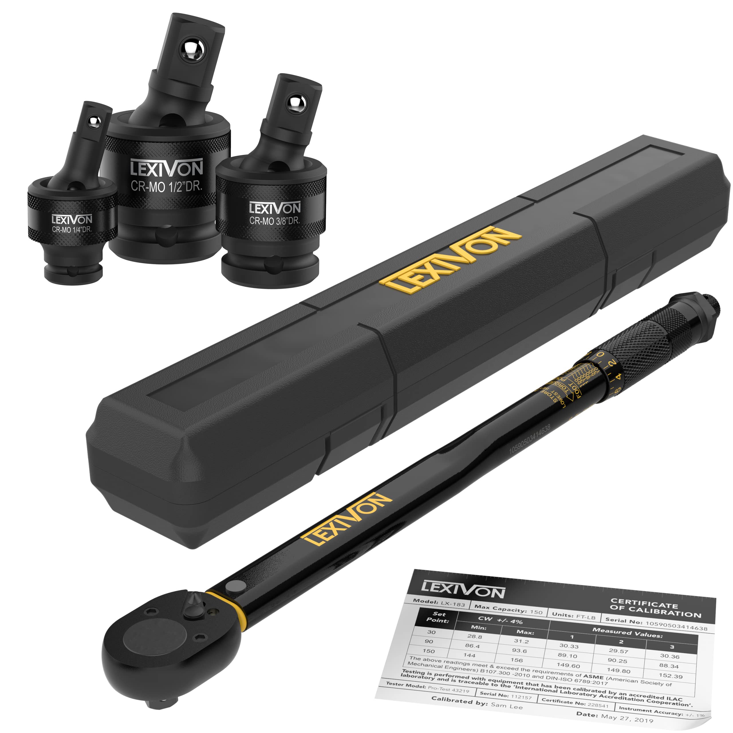 Amazon.com: LEXIVON 1/2-Inch Drive Click Torque Wrench 10~150 Ft