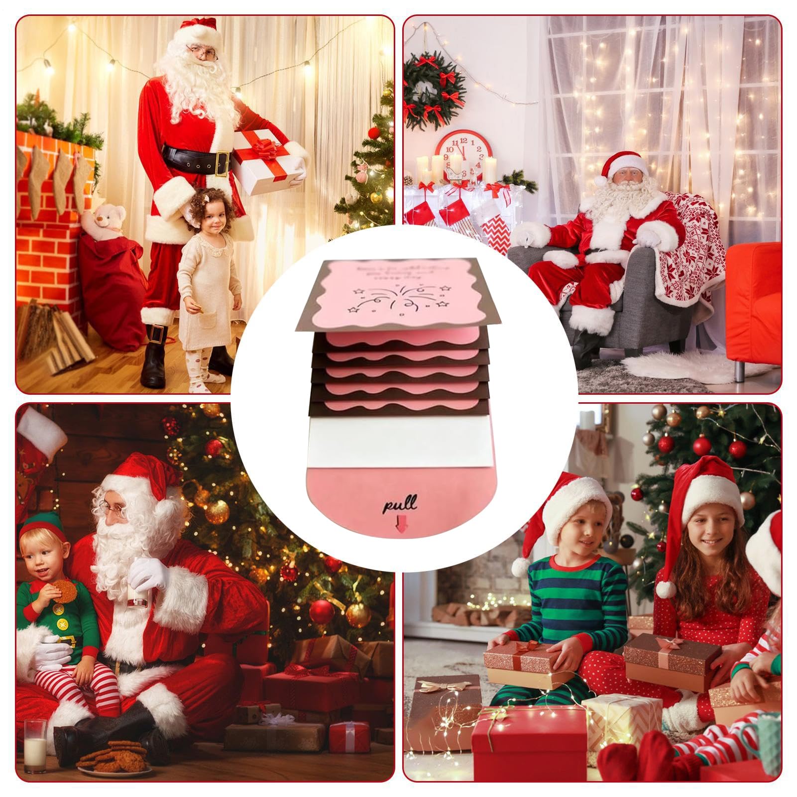 Porta Tarjetas Navideñas | Librito Decorativo Extraíble,Expositor De Tarjetas En Cascada - Para Adultos Celebraciones Navidad Cumpleaños Fiestas Escolares Reuniones