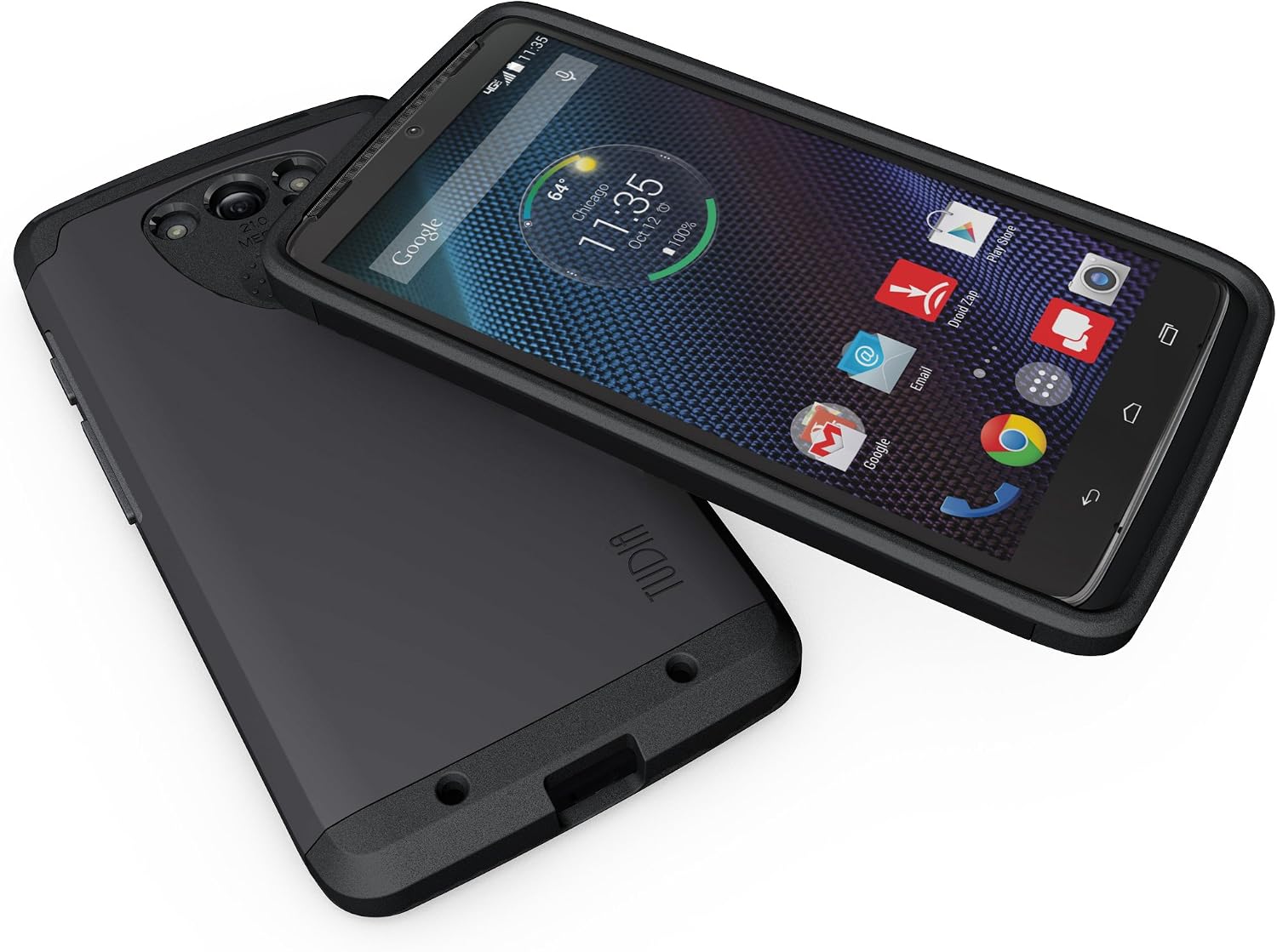 TUDIA Slim-Fit CYGEN Dual Layer Protective Case for Motorola Droid Turbo Ballistic Nylon Version Only (NOT Compatible with Metalized Glass Fiber Version) (Matte Black)