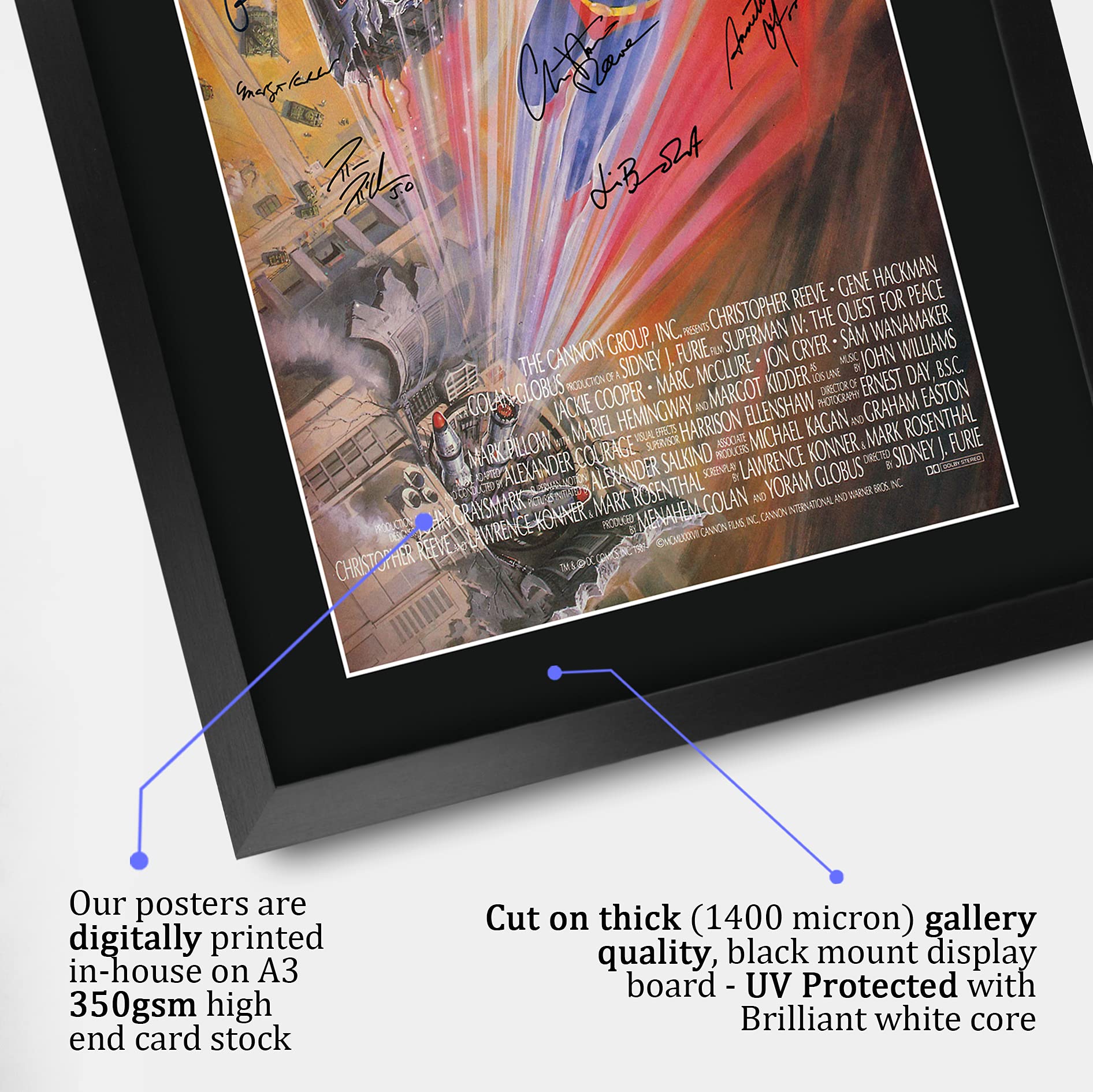 HWC Trading FR A3 Superman 4 Christopher Reeve Gifts Printed Poster Signed Autograph Picture for Movie Memorabilia Fans - A3 Framed - Image 4