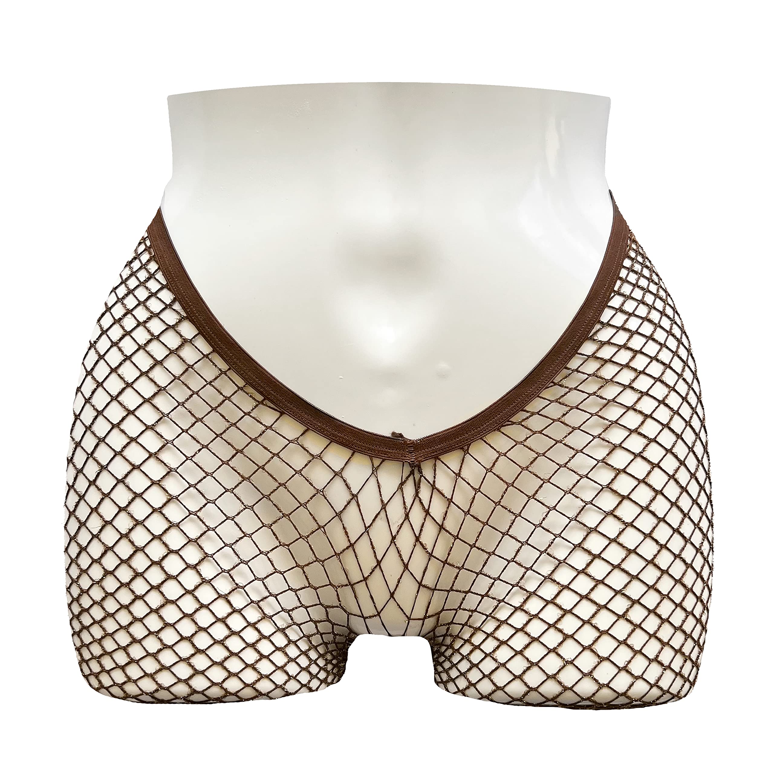 V-Cut Skintone Gold Glitter Fishnet Stockings | VCut Carnival Tights for Black and Brown Skin Women