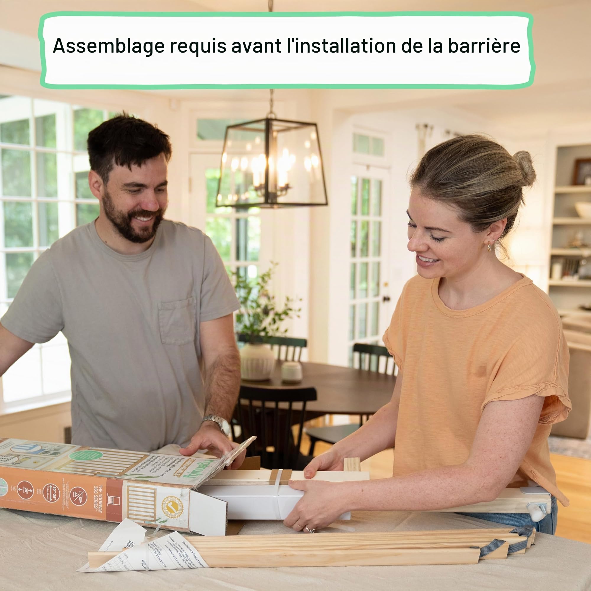 Ingenuity Doorway Série 36S Barrière de Sécurité 76-91 cm, Barrière d'Escalier, Barrière Enfant, Sans Perçage, avec Extensions, pour Bébés et Animaux Domestiques, Bois