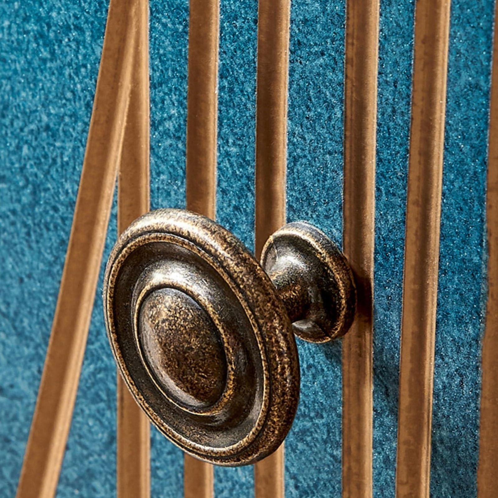Cassettiera in legno blu, mobiletto decorativo autoportante con gambe, soluzione elegante per soggiorno e camera da letto, 60 x 39 x 85 cm, comò con ampio cassetto