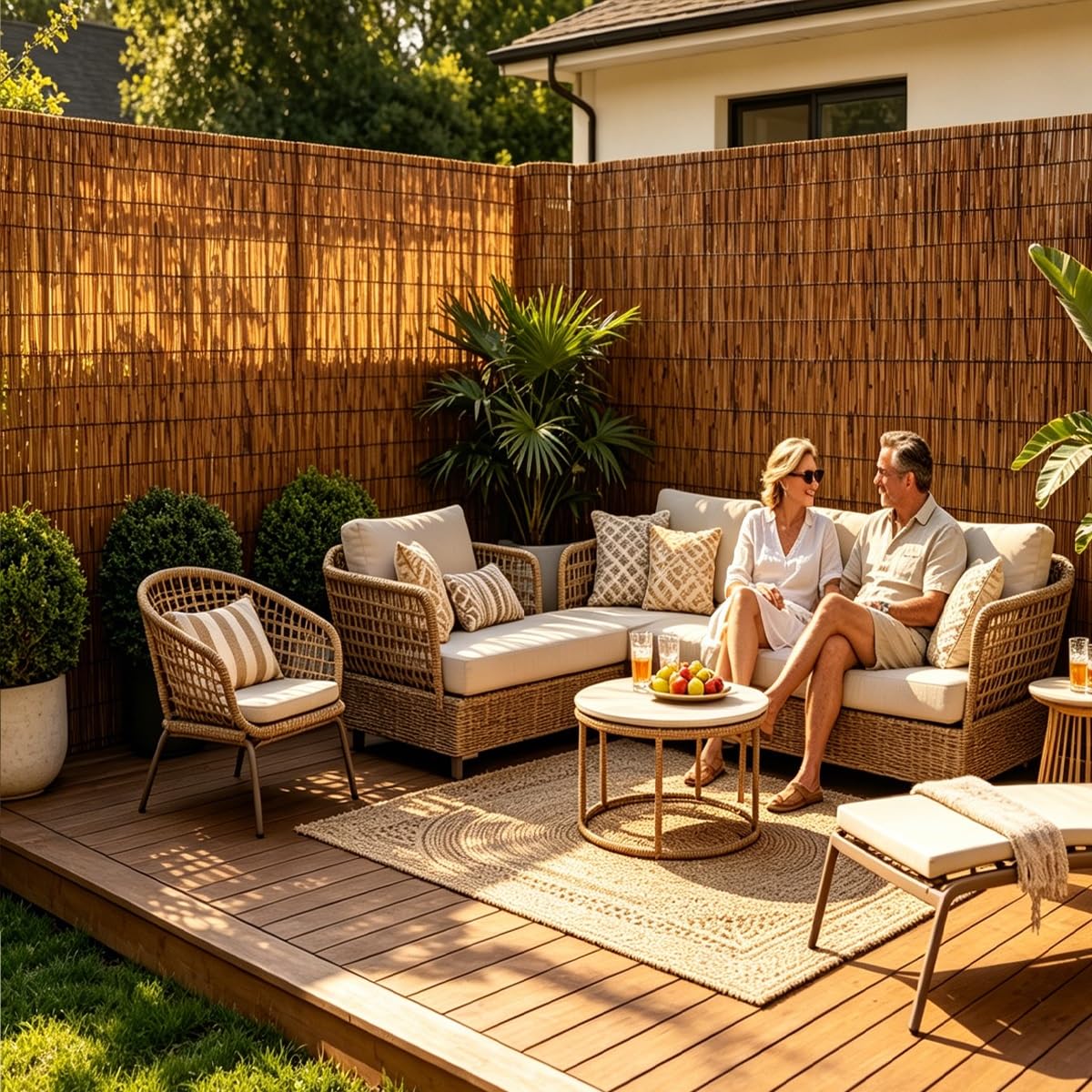 Générique Rouleau Brise Vue Decoupable sur Mesure, Canisse Bambou pour Dimensions Specifiques, Cloture Jardin Hauteur Personnalisee en Osier(200cm(H))