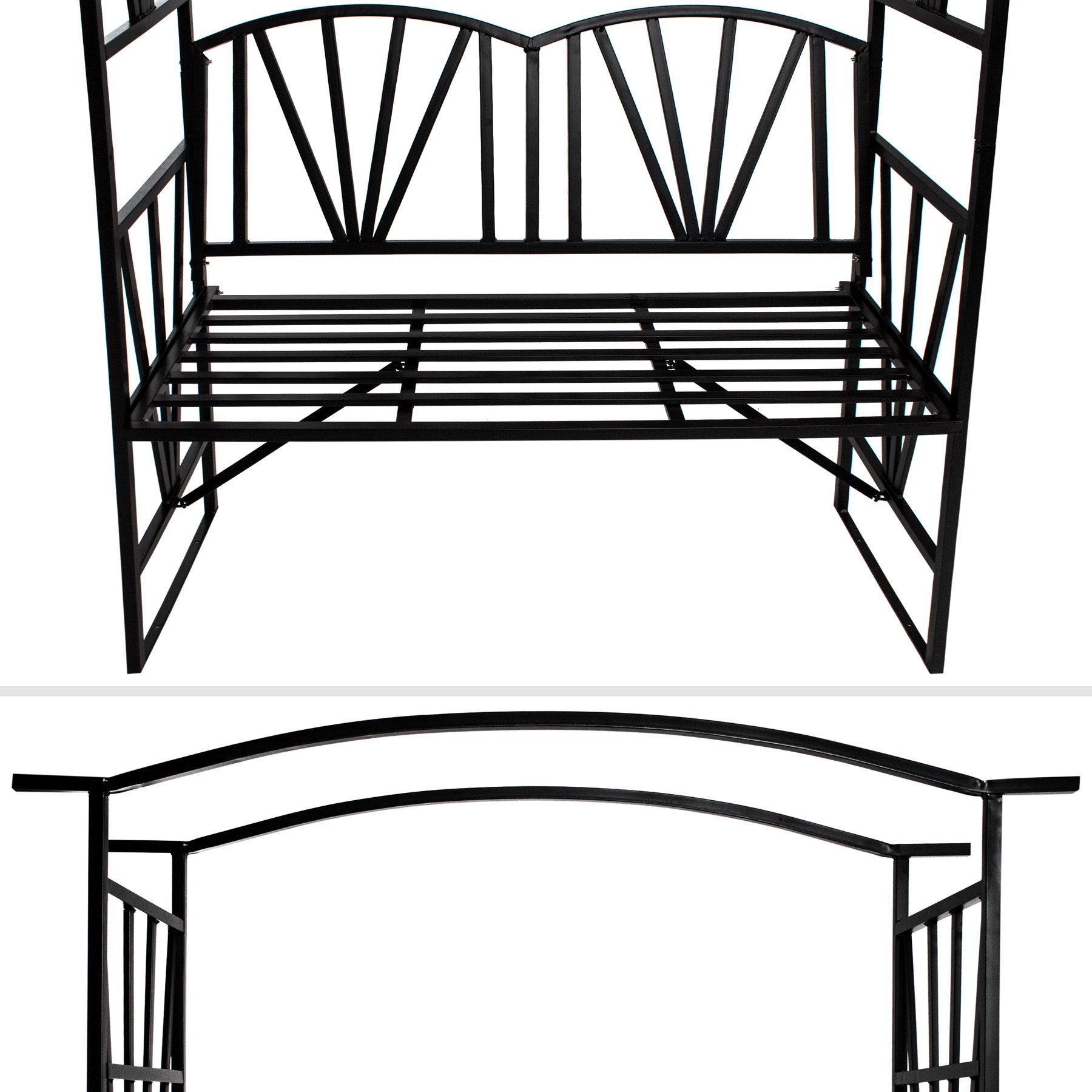 TecTake Arco de metal para rosas Arco de jardín Plantas con banco pérgola banco jardin