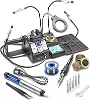 X-Tronic 3060-PRO 75W Soldering Station Kit: 5 Extra Tips, Mini Mag Lamp, 4 Helping Hands, Solder Sucker, Sleep Timer, PID Tech