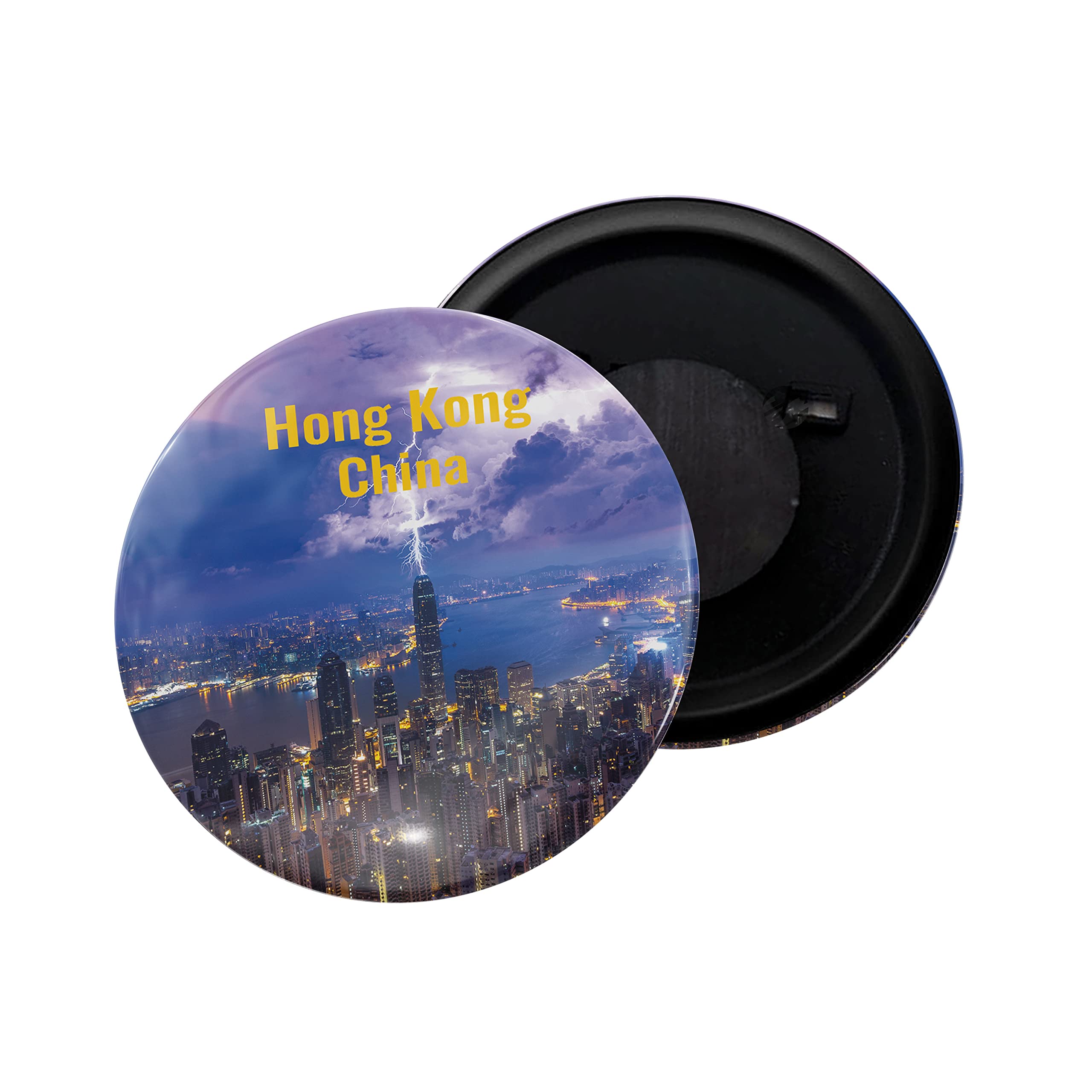 dhcrafts Fridge Magnet China Hong Kong Glossy Finish Design Pack of 1 (58mm)
