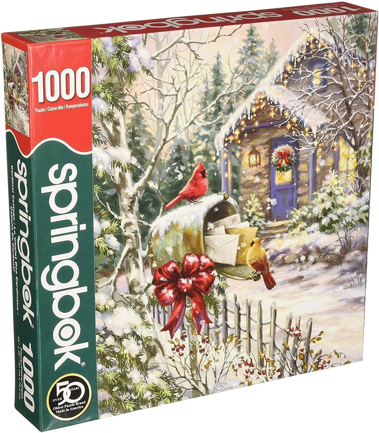 Springbok's 1000 Piece Jigsaw Puzzle Cardinal Cottage - Made in USA