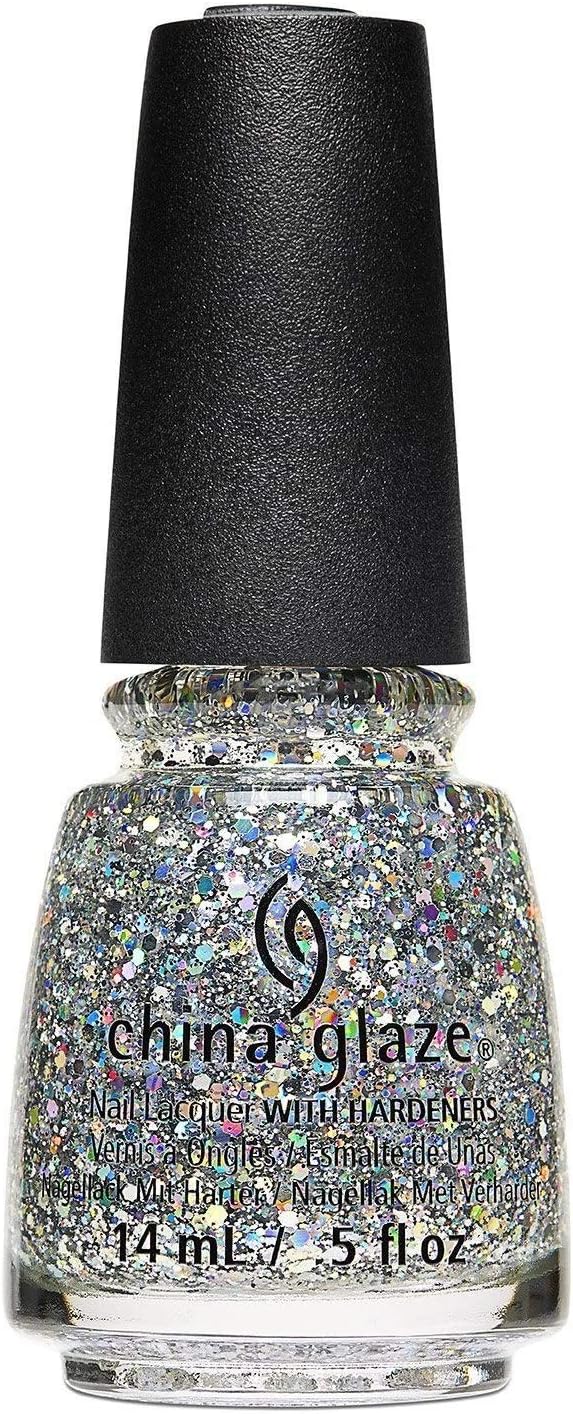 China Glaze Nail Lacquer with Hardeners, 14 ml, Disco Ball Drop