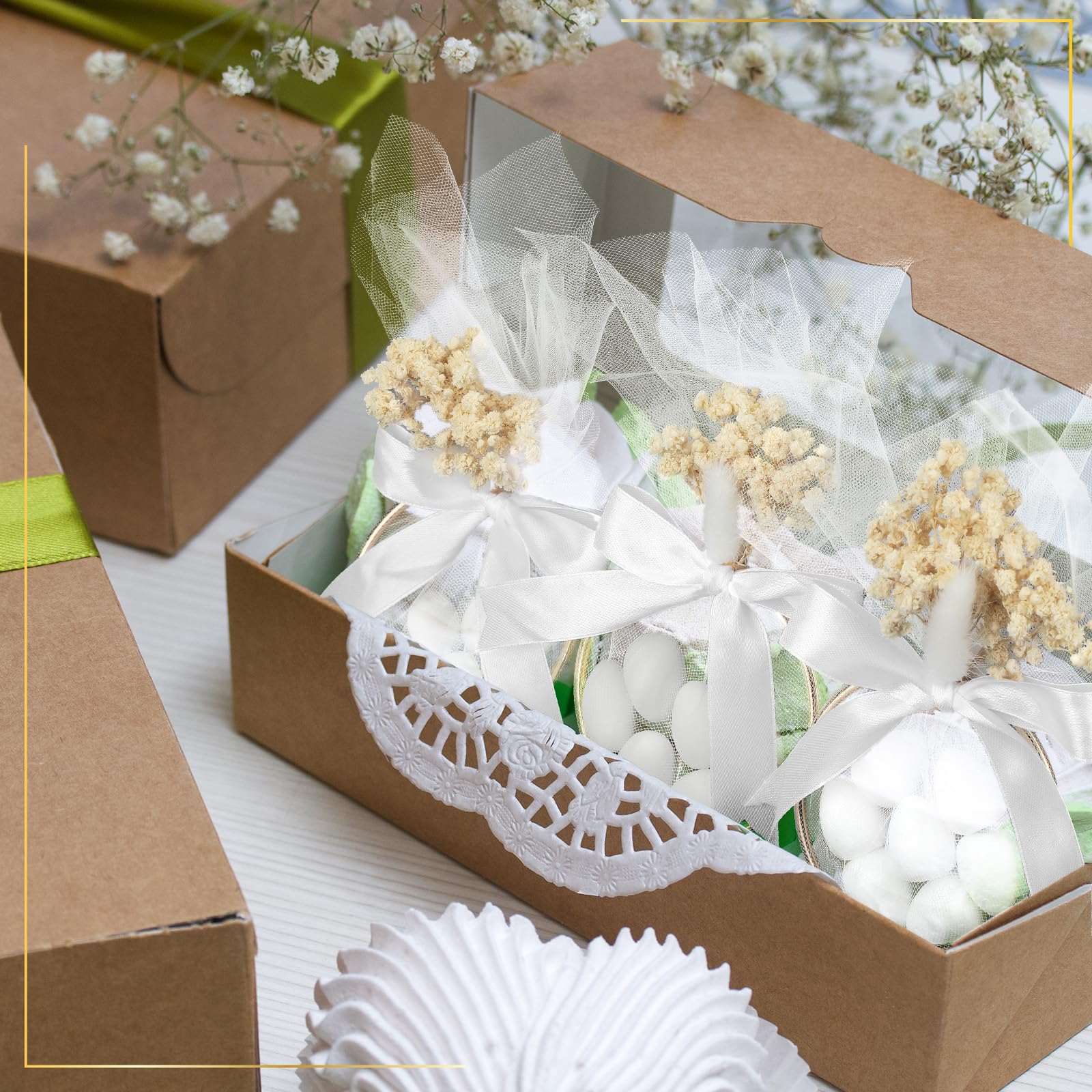 Misdary 100 juegos de recuerdos italianos de almendras para invitados, recuerdos de bricolaje, incluye anillo y bolsa de tul para compromiso, despedida de soltera, regalos de tradición italiana de