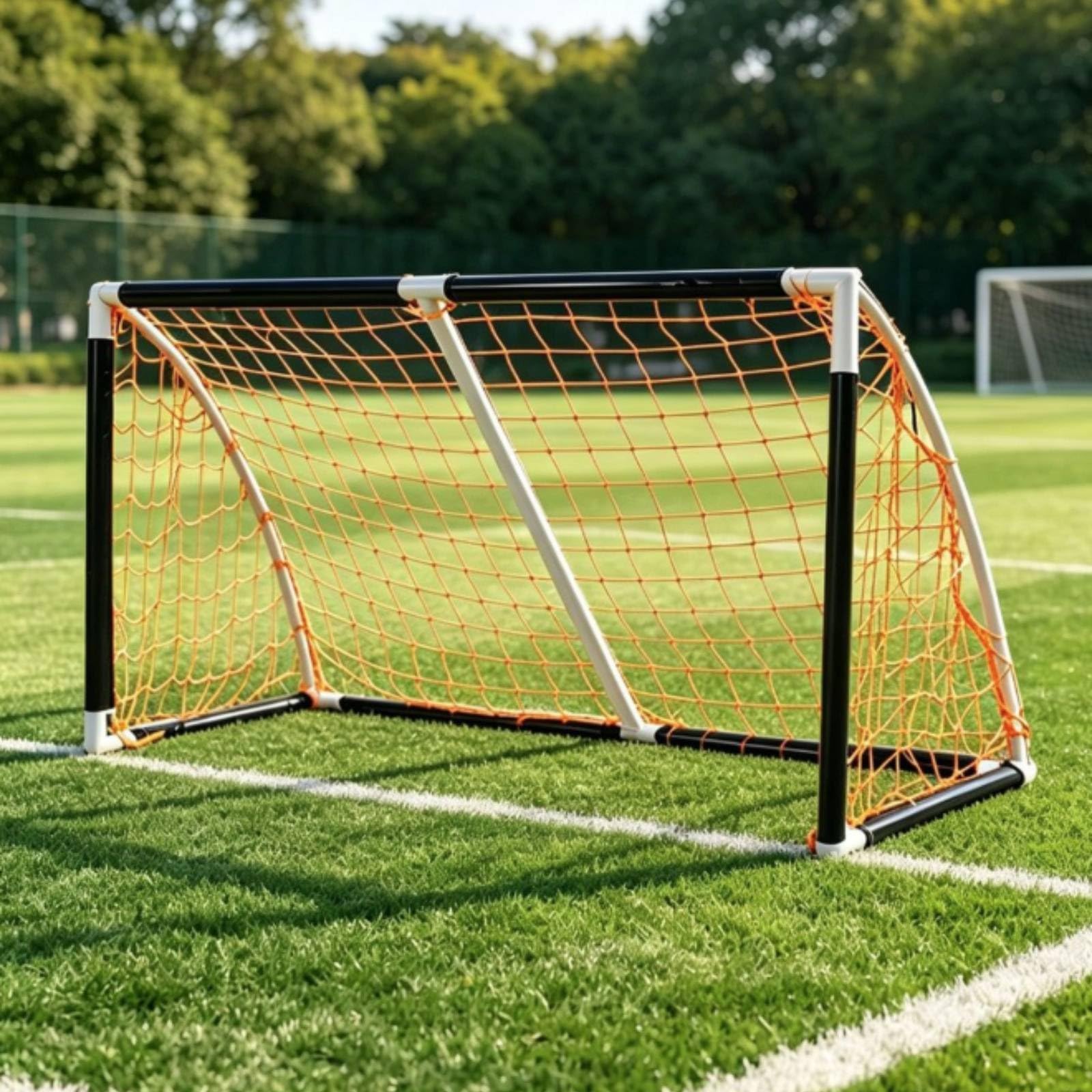 Portería de Fútbol Portátil Marco Arco Red Bastidor con Juntas Blancas y Red de Alta Visibilidad Adecuada para Prácticas de Rondos Entrenamiento en Casa