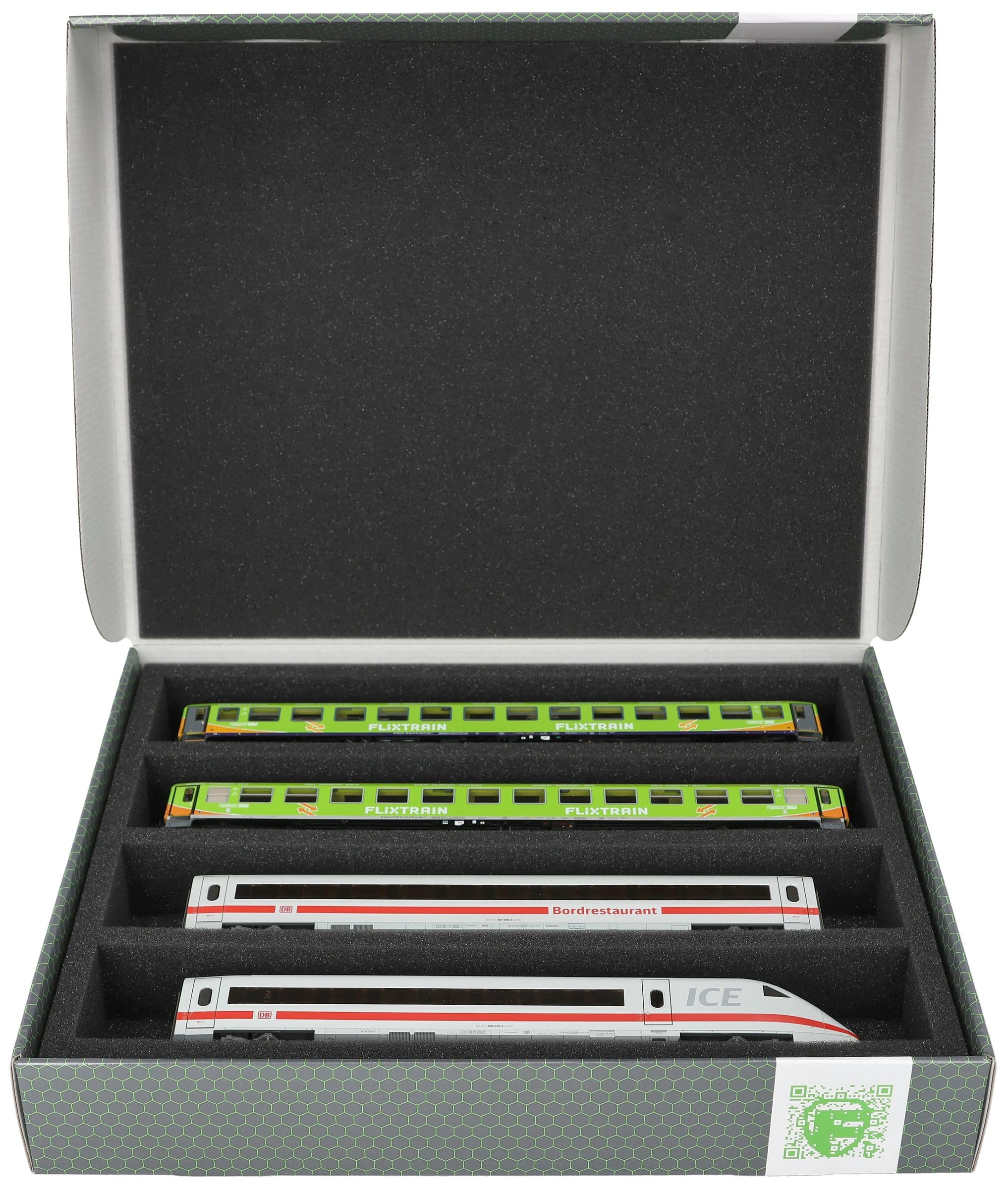 Feldherr Storage Box FSLB055 pour Les locomotives, Wagons et véhicules ferroviaires Miniatures - 4 emplacements pour l'écartement H0 - Horizontal, Amount:2 pcs.