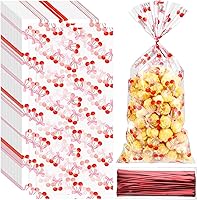 Vista 8 de Yexiya 100 bolsas de dulces de ganso de celofán transparentes con lazos de cinta, bolsa de plástico impresa de ganso blanco para aperitivos