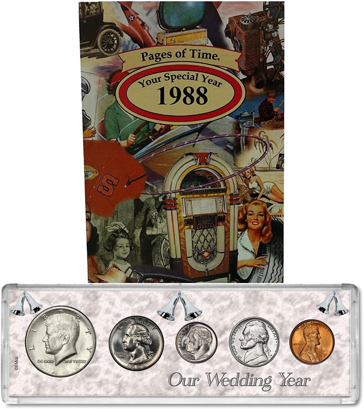 1988 Year Coin Set & Greeting Card : 30th Anniversary Gift - Our Wedding Year