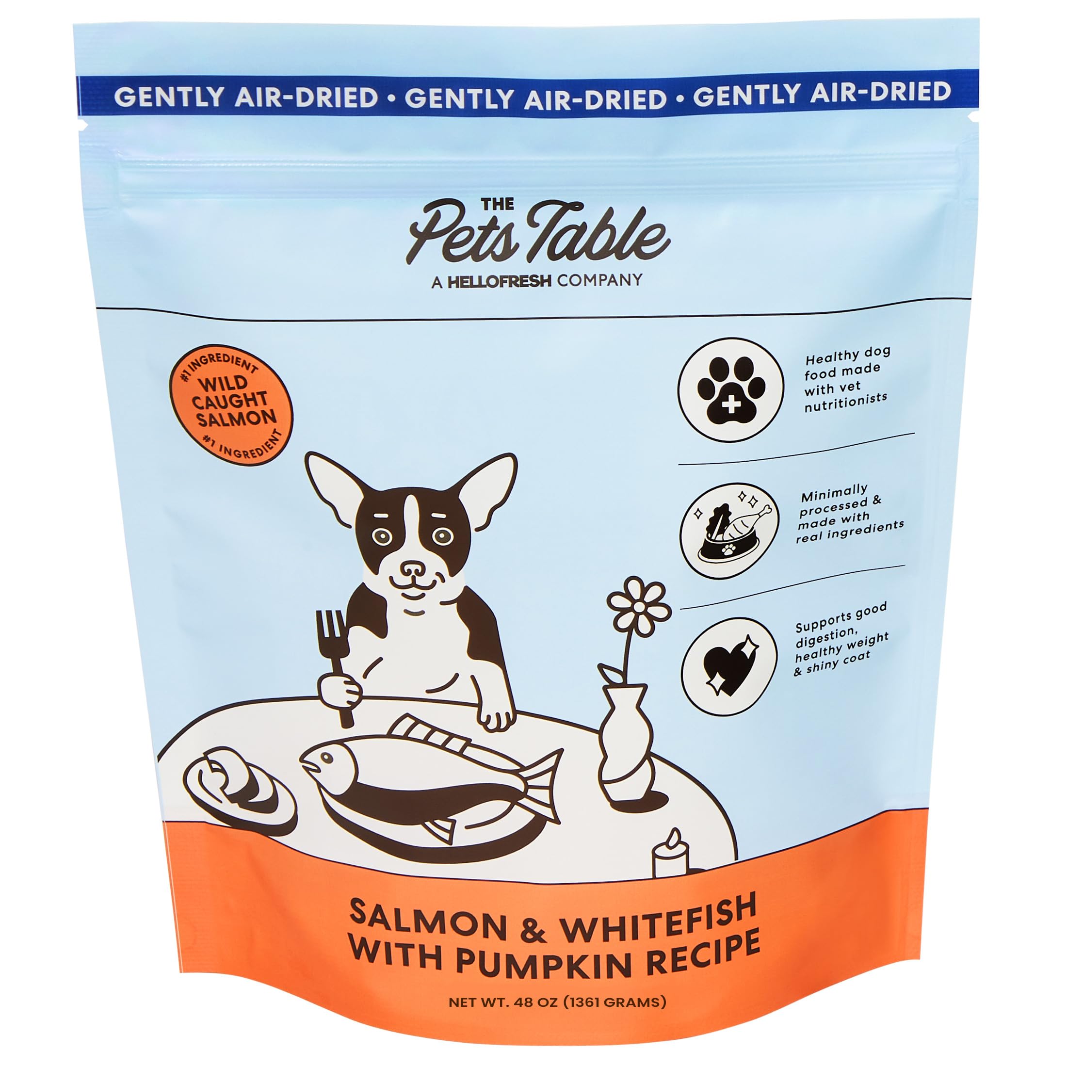 The Pets Table Salmon Whitefish with Pumpkin Grain Free Air Dried Dog  Food, lb 48 oz Bag