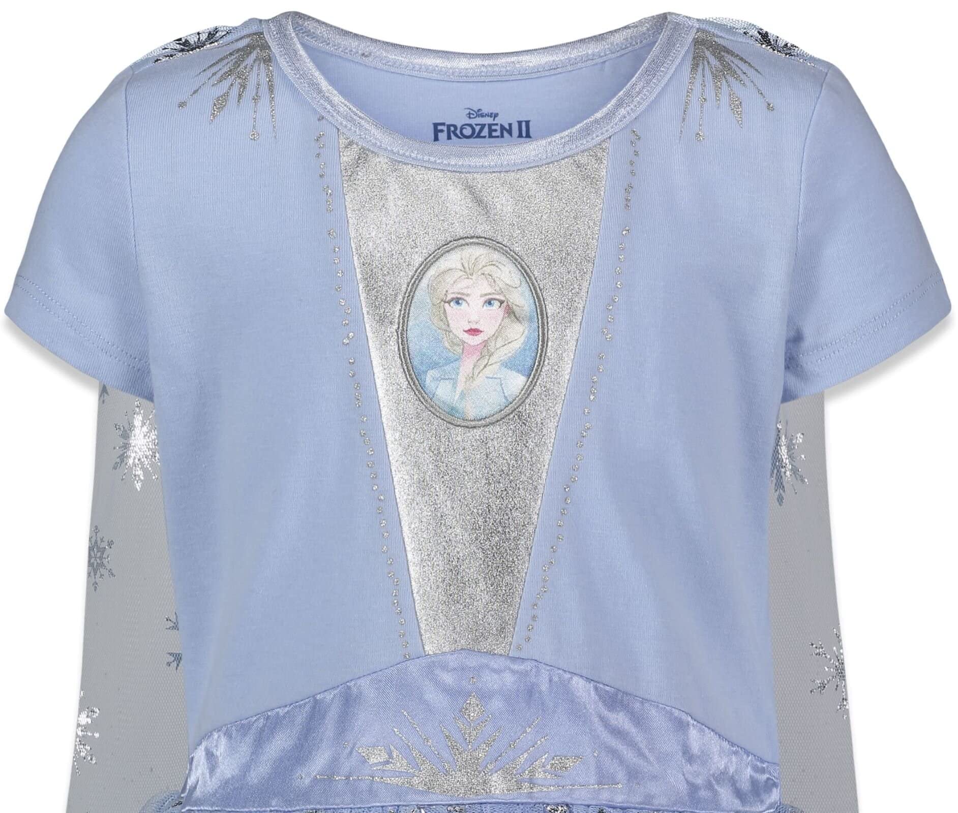 Disney Frozen Elsa Anna Toddler Girls Costume Dress Gown & Headband Set 5T Light Blue