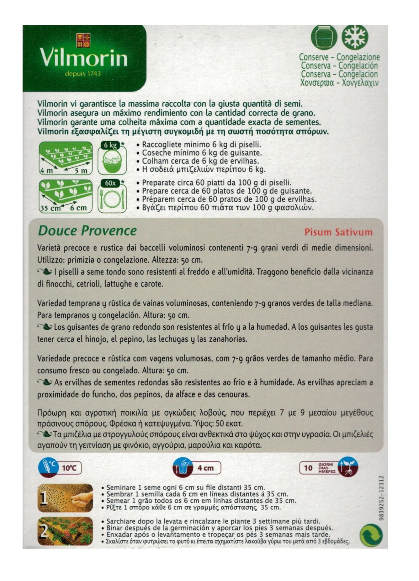 GUISANTE mata baja grano redondo