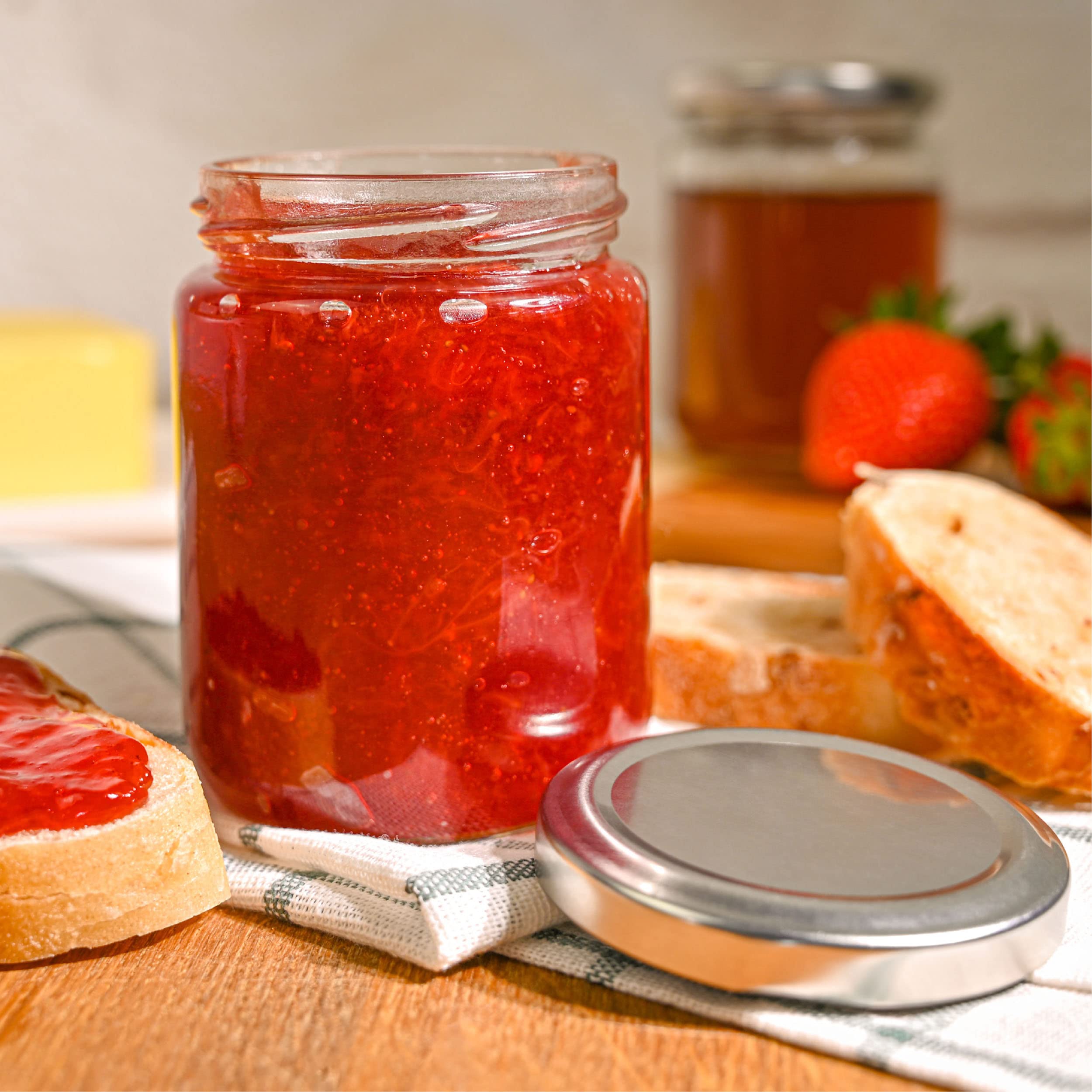 Praknu 25 Pots à Confiture avec Couvercle 230ml – Bocaux Confiture en Verre Hermétiques – Pot de Confiture Vide avec Étiquettes et Marqueur – Lavable au Lave Vaisselle – Bocaux en Verre pour Conserves