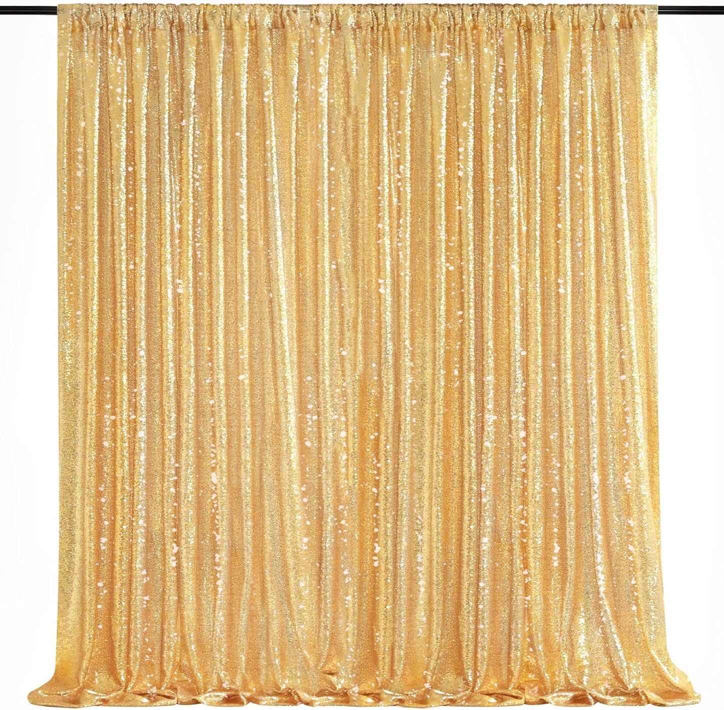 Gold Sequin Backdrop Curtain Drapes Wall Backdrop Party Decorations 8x10FT