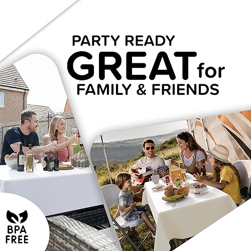 Miniatura 3 de Exquisite Manteles de vinilo blanco de 54 x 70 pulgadas, paquete de 3 manteles rectangulares con reverso de franela, plástico, reutilizable e