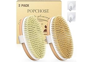 POPCHOSE Nova Skin Brush - Exfoliating Natural Bristle Dry Brush for Body, Face, and Cellulite