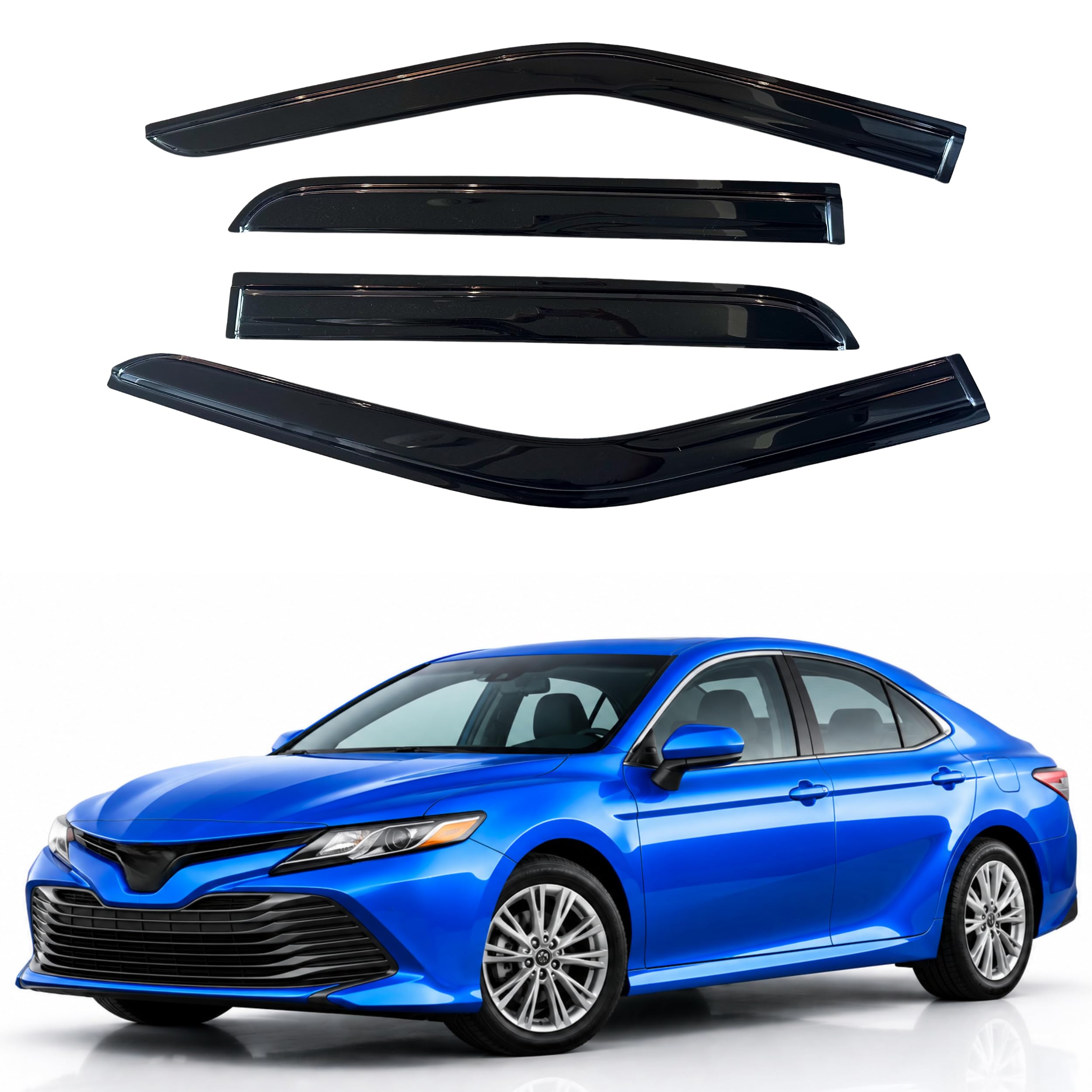 IG Window Visors Fit for 2018-2024 Toyota Camry, Out-Channel Rain Guards Vent Wind Deflectors 4PC, Car Accessories for 18-24 Camry