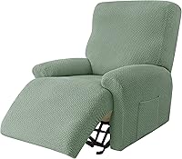 Vista 22 de Eco-Ancheng - Juego de fundas protectoras para sillón reclinable, 4 piezas protectoras antideslizantes, con bolsillos de almacenamiento, protector