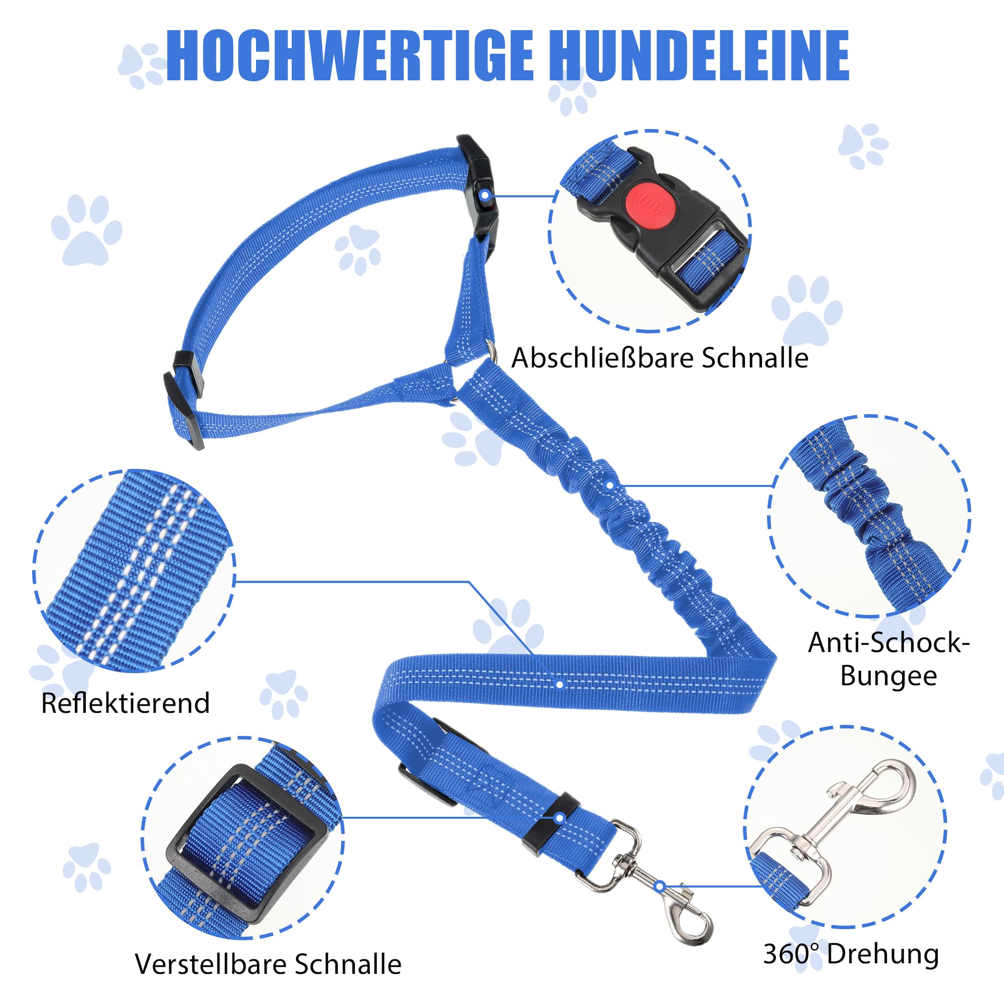 2PCS Ceinture Chien Voiture,Ceinture Securite Chien Voiture