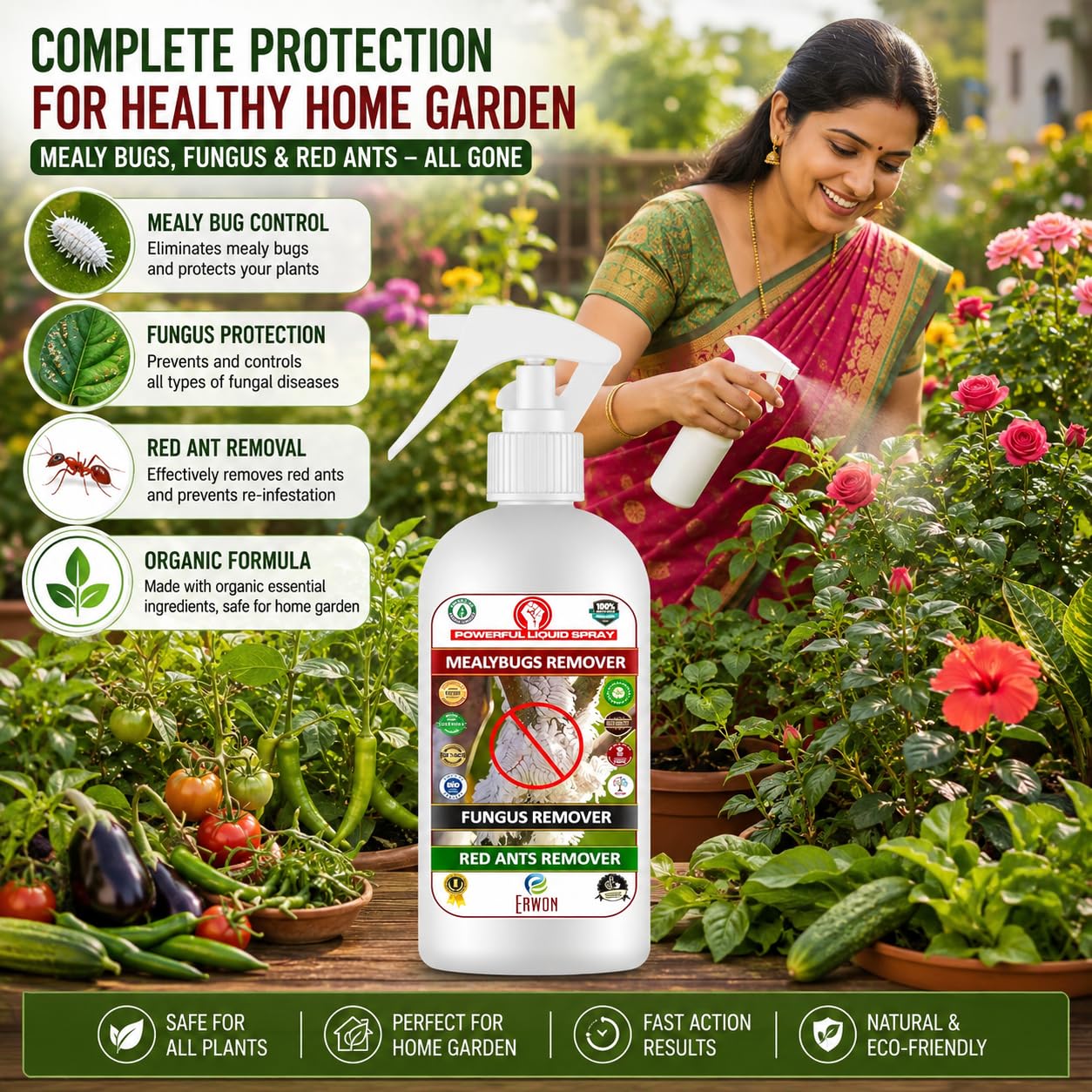 Erwon® Mealy Bug Hunter, Premium Essential Organic Powerful Liquid Spray for Removing Mealy Bugs from Plants. (200 ml) 2